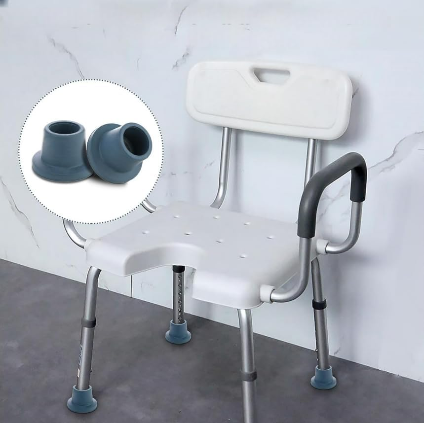 Rubber Tips for Bath Shower Chairs and Transfer Benches, 4Pcs Non Slip Shower Bench and Tub Transfer Benches Feet Tips, Rubber Shower Chair Foot Leg Sliders Tip for Shower Chair and Bath Seat image number 4