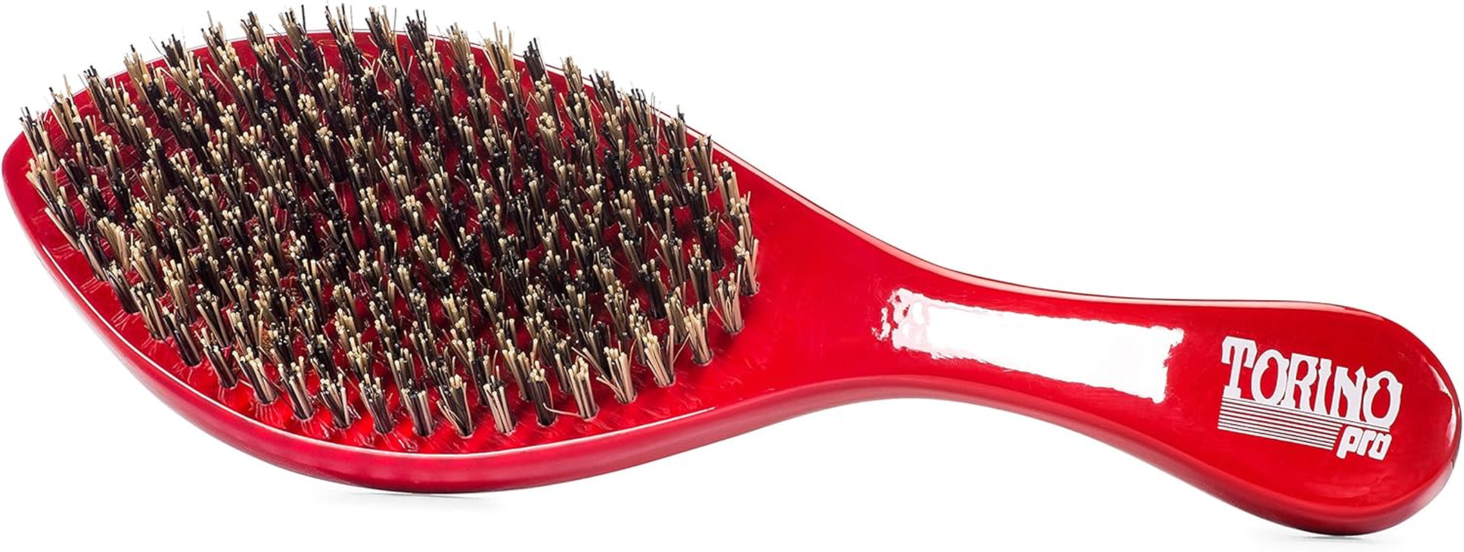 Torino Pro Wave Brush #470 by Brush King - Extra Hard Curve Wave Brush with Reinforced Boar & Nylon Bristles - Great for Wolfing - Curved 360 Waves Brush image number 4