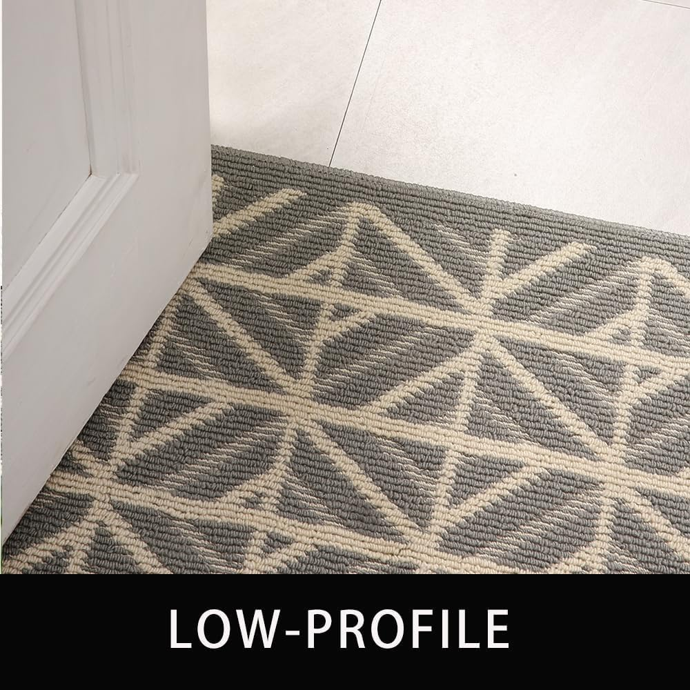 Jaemoose Entrance Mat, Outdoor, Indoor, Non-Slip, Commercial Use, Home, Washable, Stylish, Door Mat, Dirt Removal, Abrasion Resistant, Entryway, Office, Shop (Light Gray Stripes, 50 X 80 Cm) image number 6