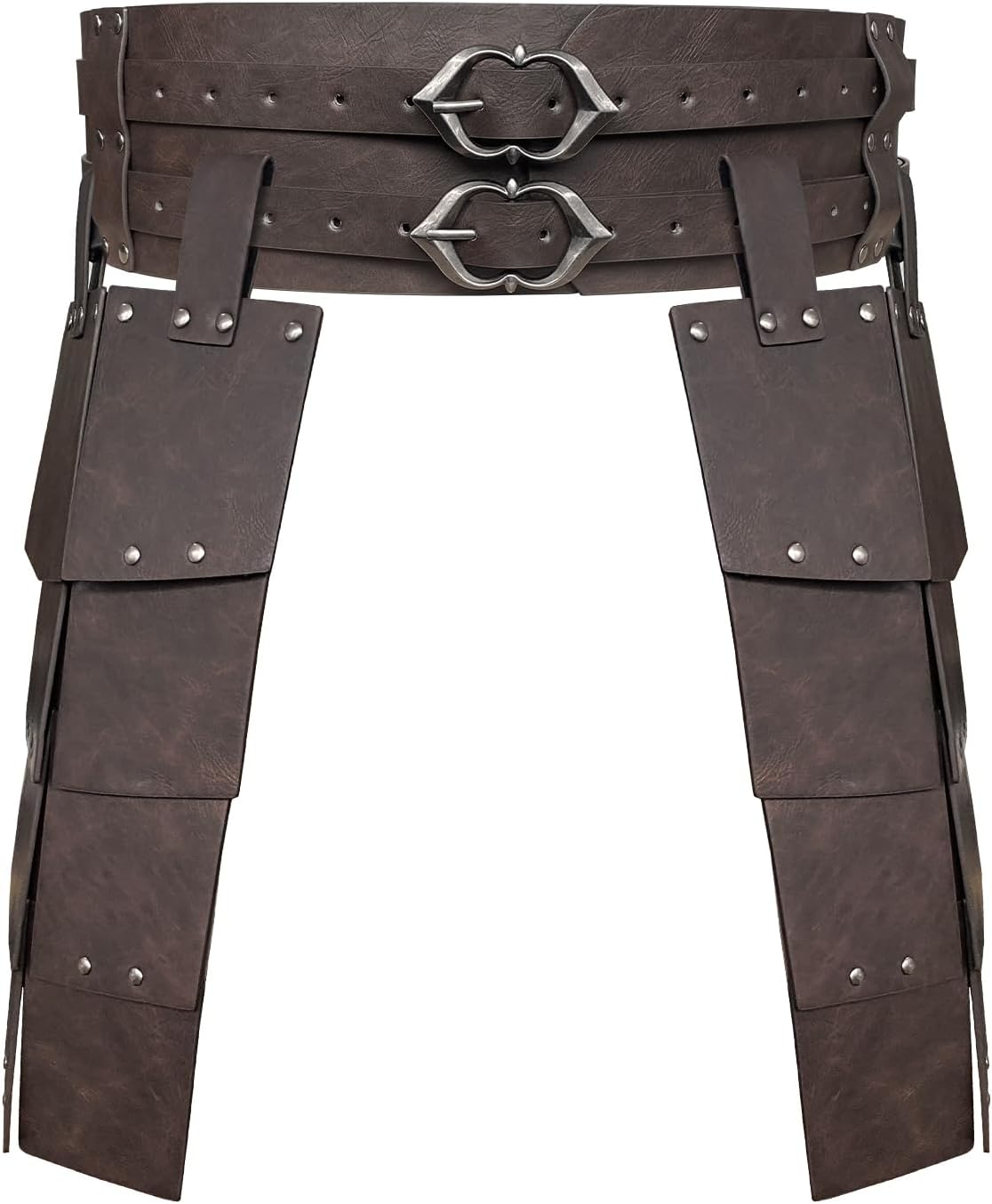 Hiifeuer Medieval Faux Leather Wide Belt Thigh Armor, Retro Double Sides Waist Armor, Mercenary & Knights Skirt for LARP image number 1