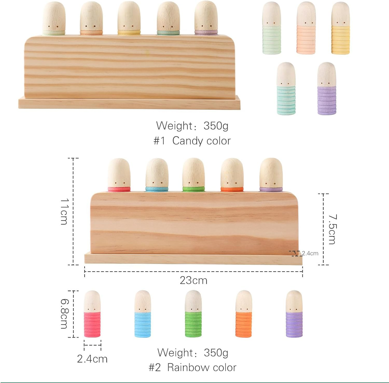 Promise Babe Pop up Puppets | Multicolor Wooden Color Sorting & Montessori Color Matching Toys | Preschool Learning Educational Toys for Kids Boys & Girls Ages 3+ image number 1