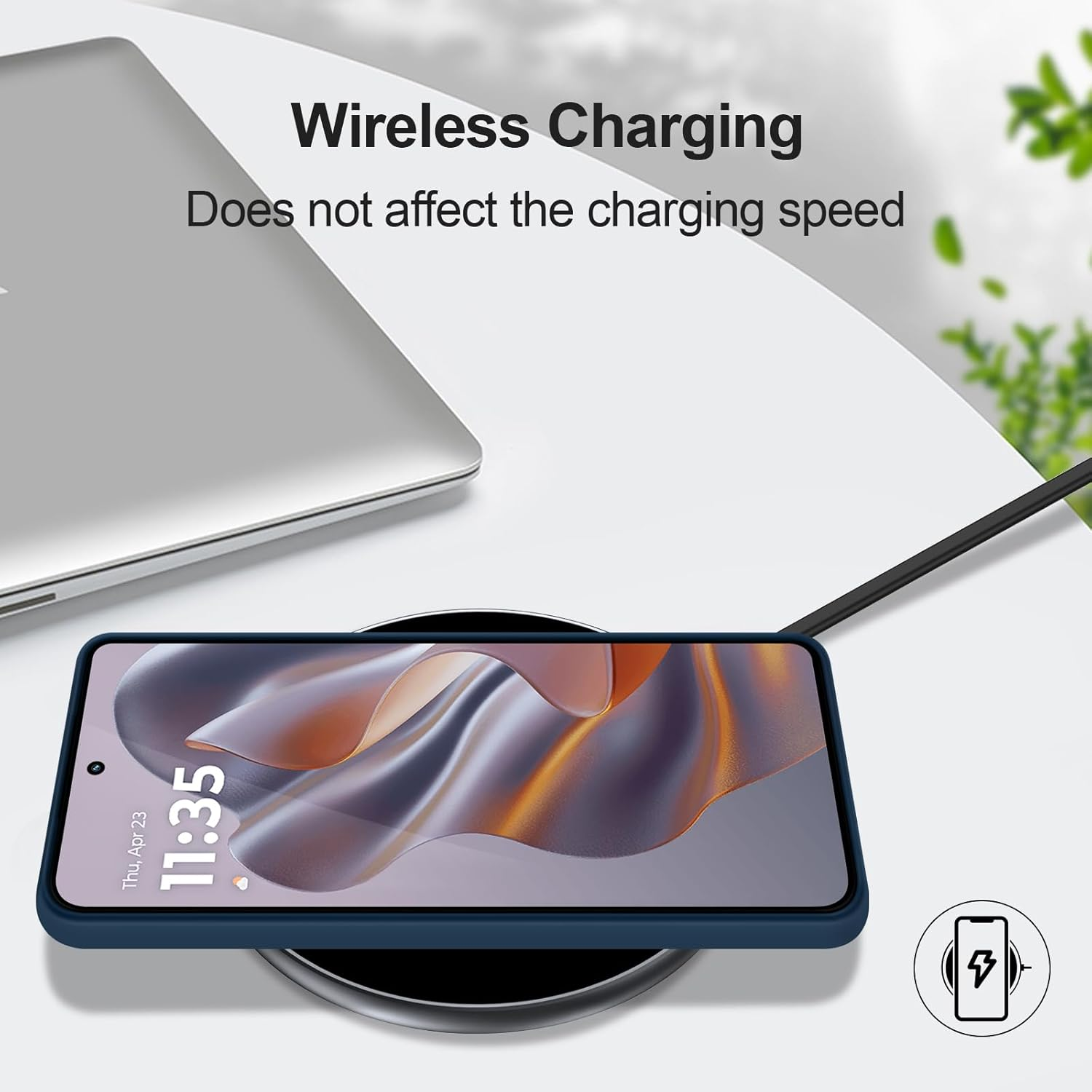 Giiyoon Case Compatible with Motorola Edge 50 Neo, Silky-Soft Touch Full-Body Protective Phone Silicone Case, Shockproof Cover with Microfiber Lining, Blue image number 3