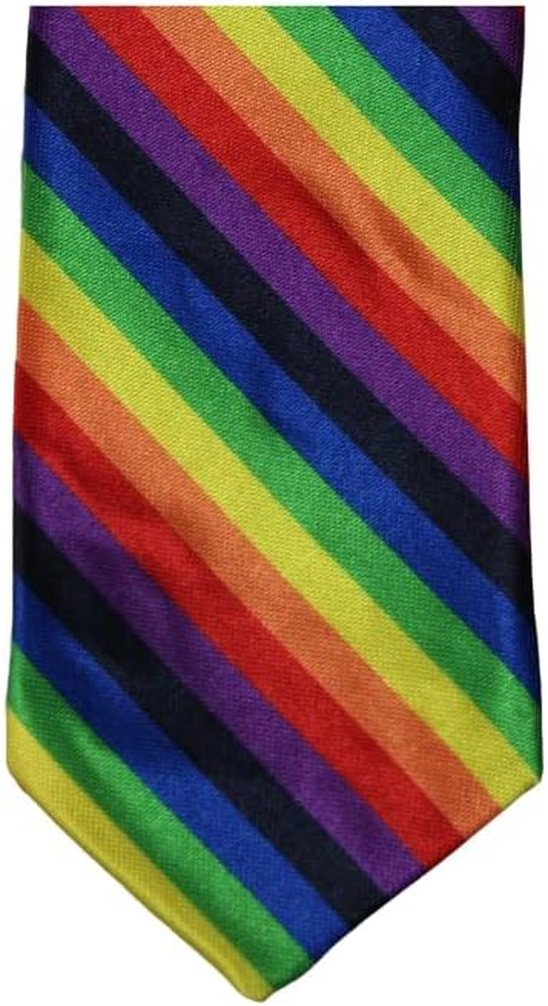 Mens Multicoloured Rainbow Striped Lgbt Pride 5Cm Skinny Neck Tie Red, Purple, Navy, Royal Blue, Green, Yellow, Orange Patterned Skinny Ties