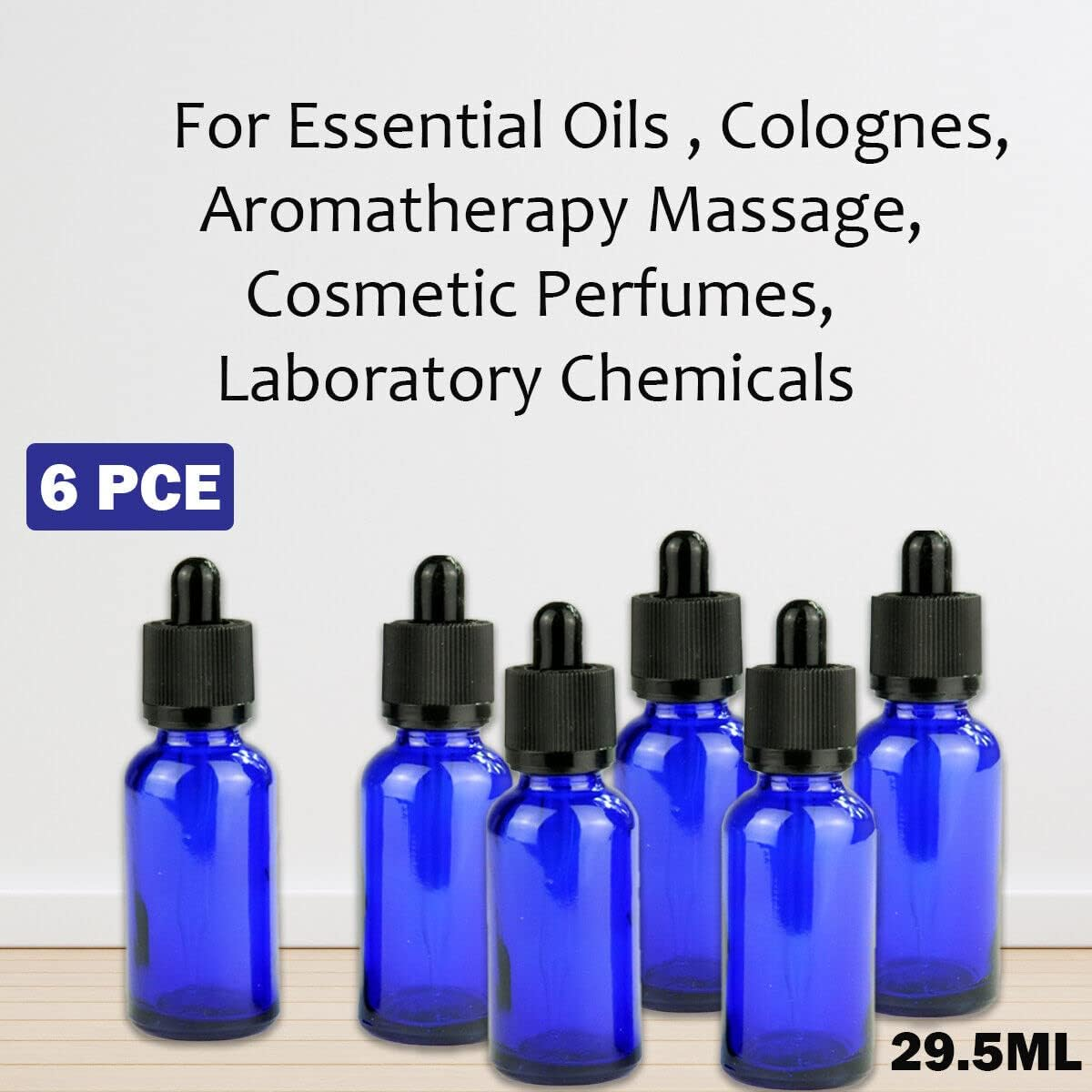 [6PCE] Krafters Korner Glass Dropper Bottles with Dropper Lids DIY Arts Crafts Projects Durable for Essential Oils Colognes Aromatherapy Massage Cosmetic Perfumes Laboratory Chemicals - 29.5Ml image number 2