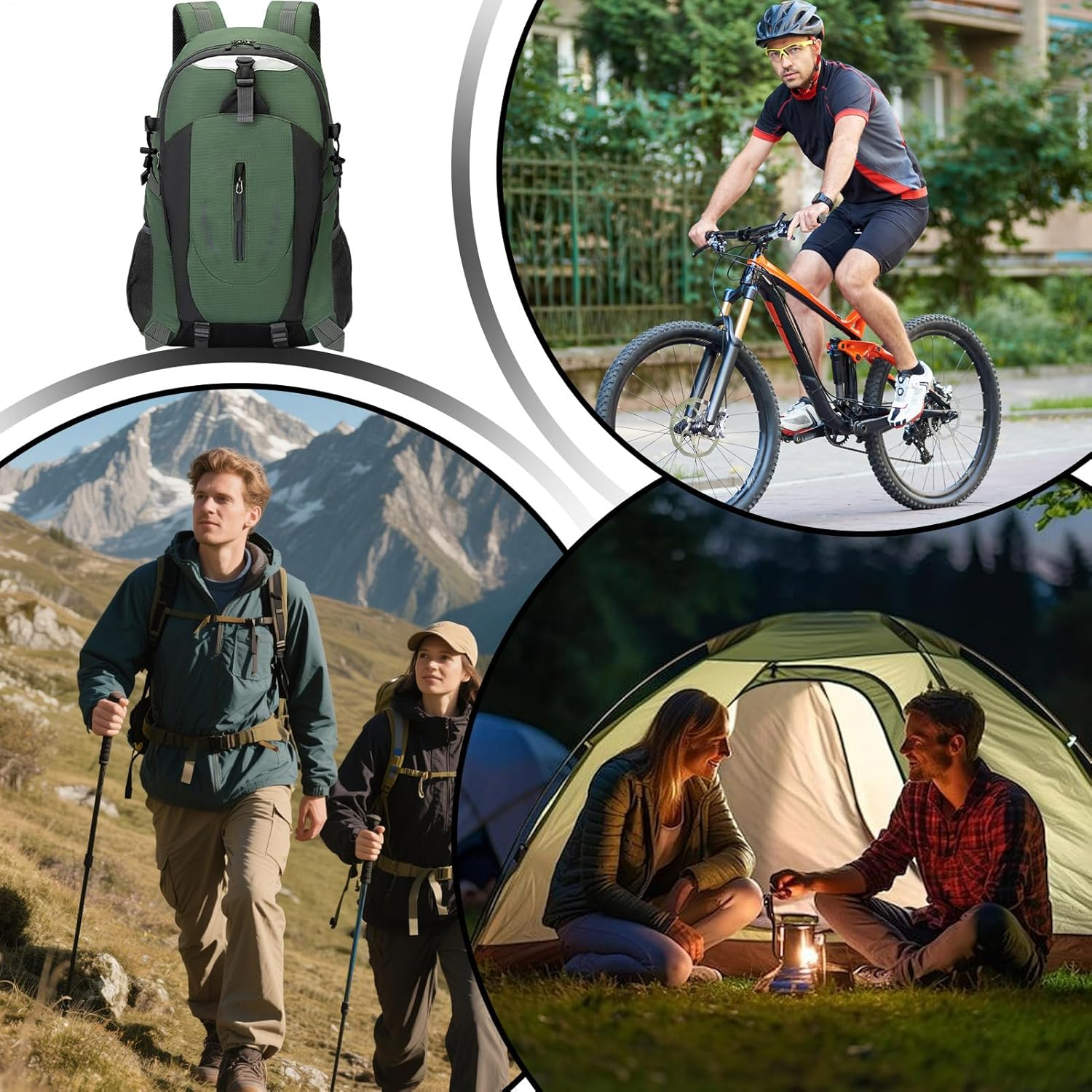 Hiking Backpacking Packs - Hiking Pack Outdoor Backpack,Waterproof Rucksack Large Storage Organizer for Mountaineering Trekking Travel Outdoor Sports Climbing Cycling image number 2