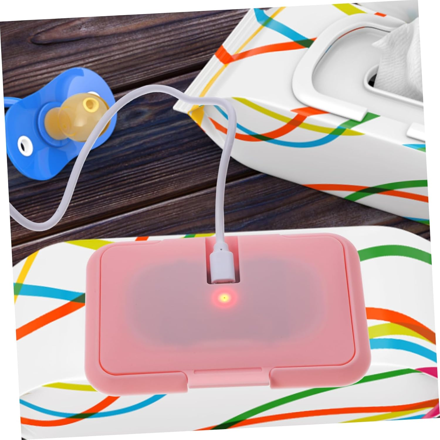 USB Wet Tissue Heater Portable Wipes Warmer Temperature Control for Baby Adults image number 3