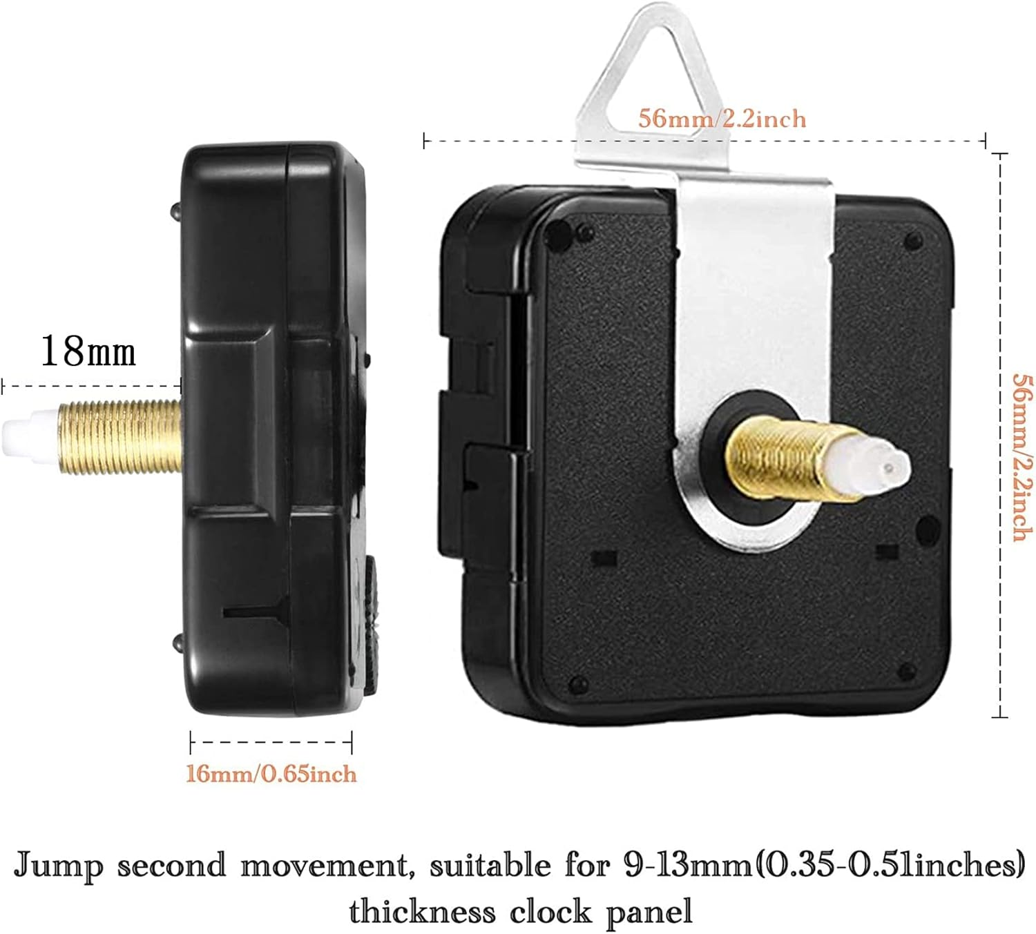 2Pcs Non-Ticking Quartz DIY Wall Clock Movement Mechanism Kit with 5 Different of Repair Parts Replacement image number 1