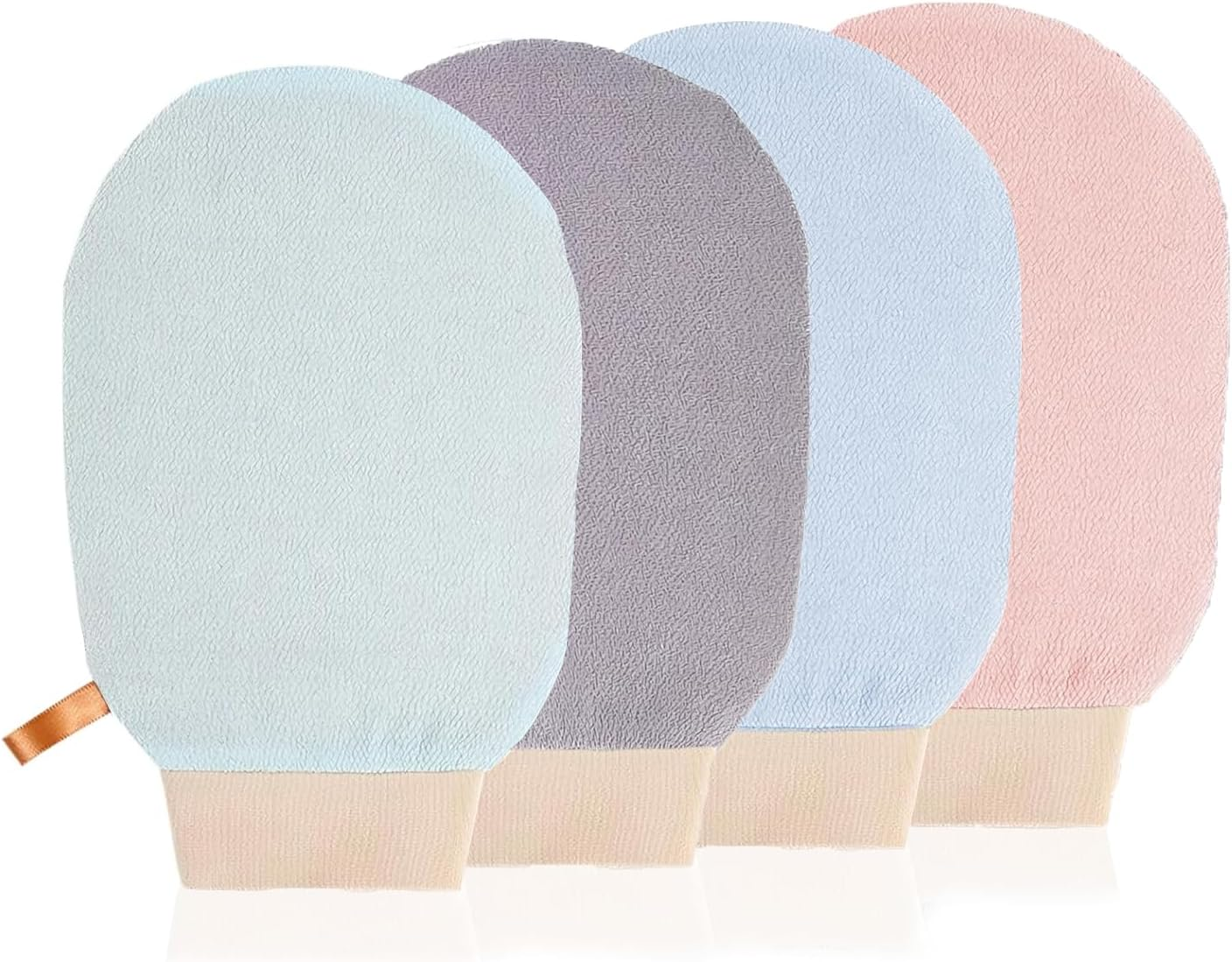 4PCS Exfoliating Moroccan Hammam Mitt Kessa Scrub Gloves,Remove Dead Skin Bath Body Scrub Mitt, for All Skin Types and Improve Blood Circulation, Shower, Spa, Dead Skin Cell Remover
