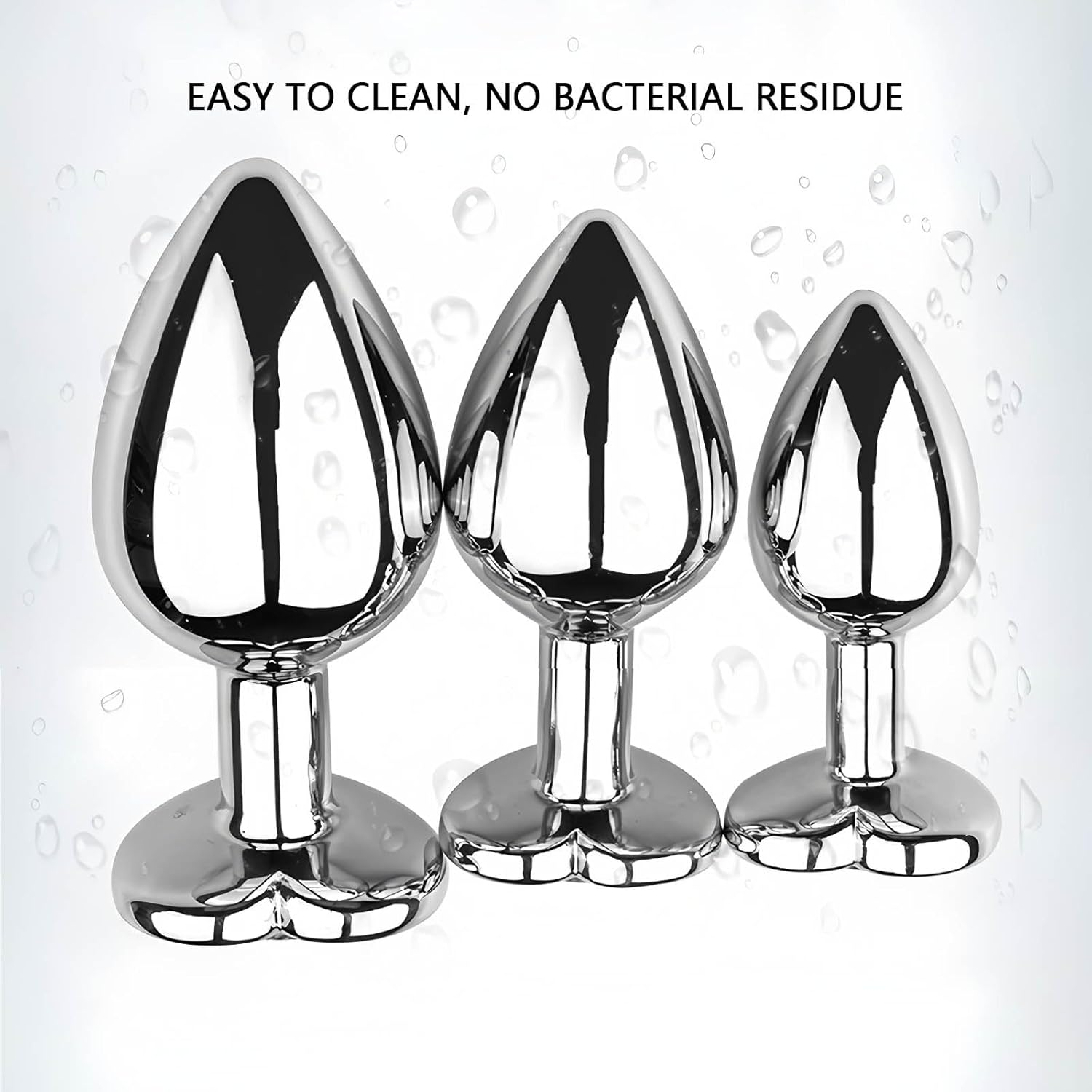 5 PCS Different Sizes Butt Plug Set for Women & Men - Beginner to Advanced Anal Sex Toys for Couples - Stainless Steel & Jewel Design（Pink） image number 3