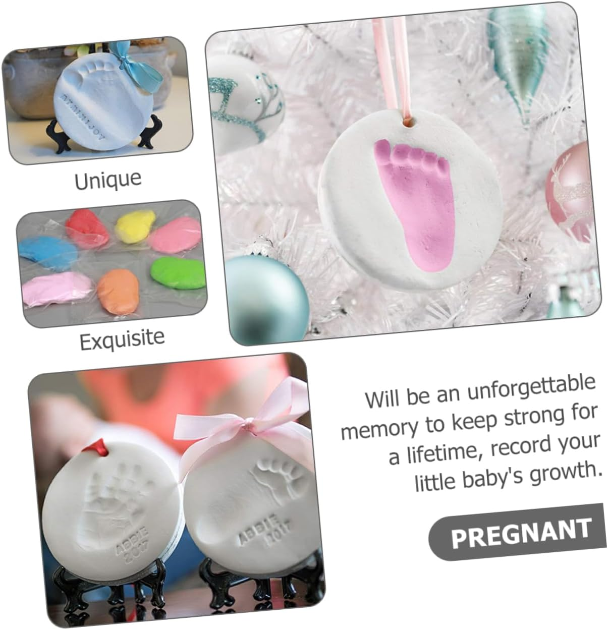 4Pcs Handprint Footprint Keepsake Kit for Newborns Shower Gifts Handprint Holder Boy Girl Footprint Keepsake Birthday image number 3