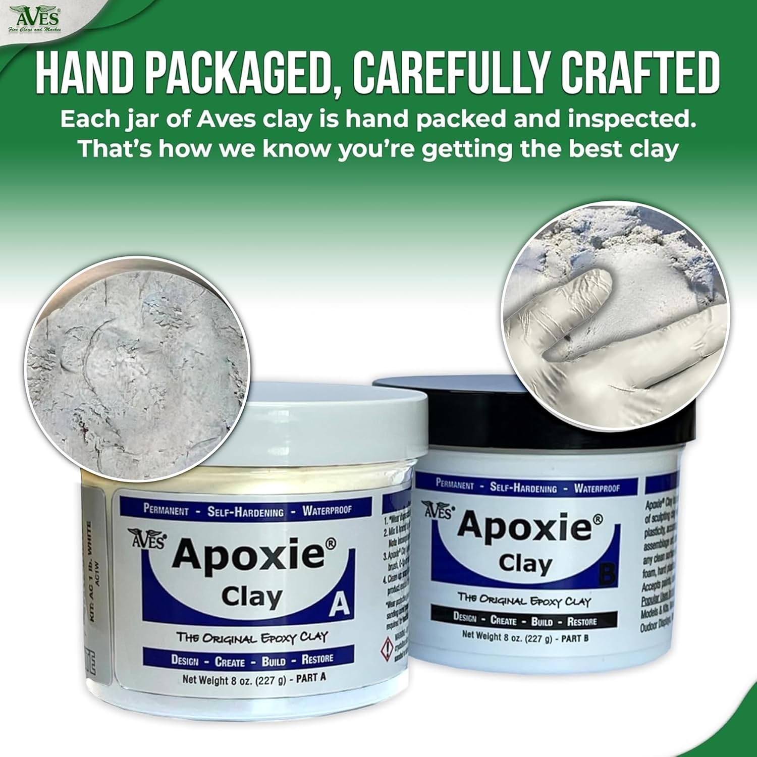 Apoxie Air Dry Clay for Professionals - Self Hardening Modelling Clay, Waterproof Sculpting Clay Made for Detail - No Cracking Modelling Clay - 2 Part Epoxy Clay for Sculpting, White (0.5Kg) image number 5