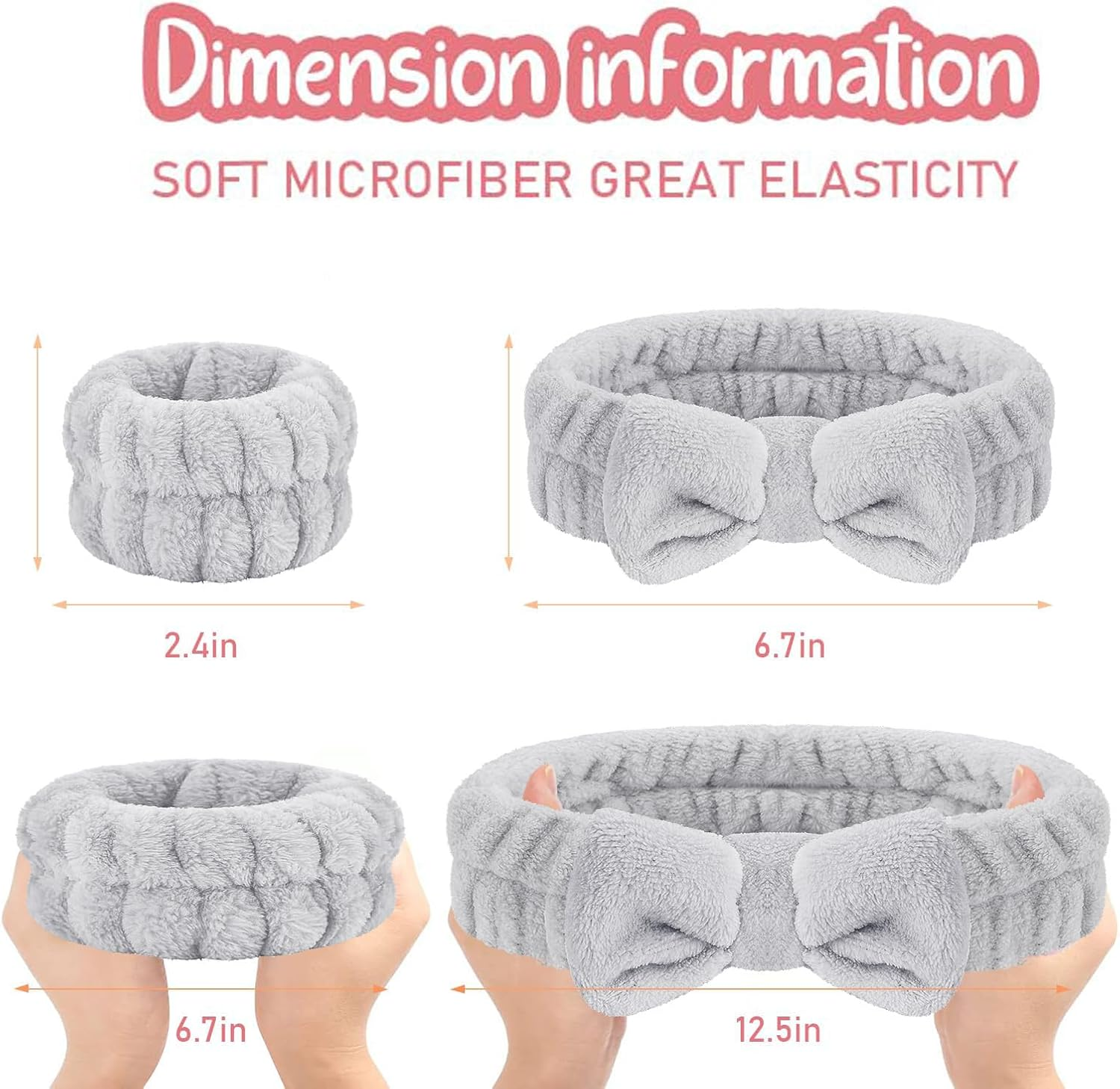 ATDORO Face Washing Headband and Wristband Set of 3, Wristbands and Headband for Women, Absorbent Wristbands for Washing Face, Wrist Scrunchies for Skin Care