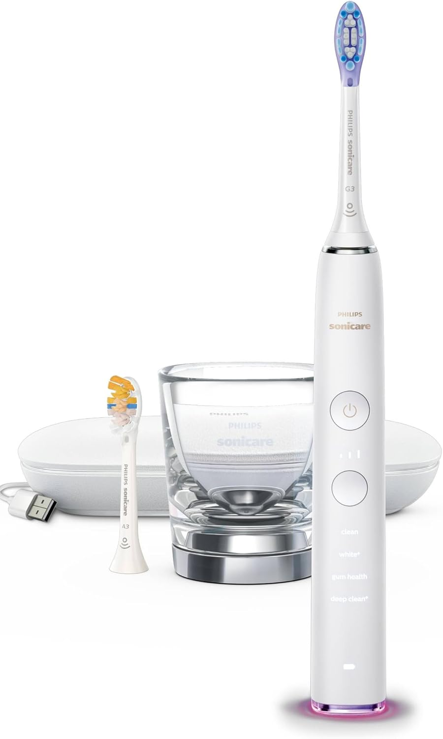 Philips Sonicare Diamondclean 9400 Electric Toothbrush with App HX9917/89, Networked Cleaning, Pressure Sensor, Intelligent Brush Head Detection, 4 Cleaning Programs, 3 Intensity Levels, Black