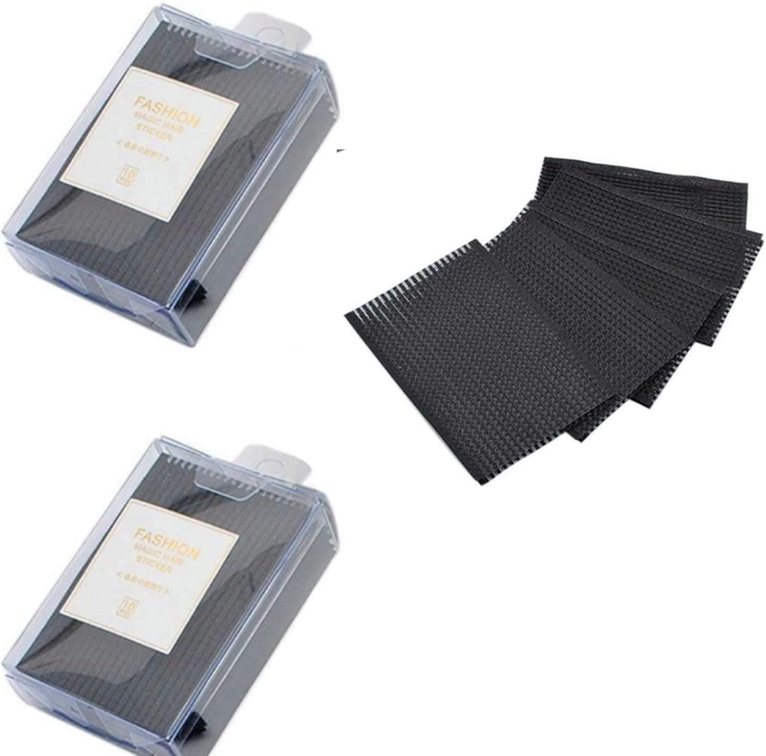 20 Pcs Black Magic Bangs Hair Pad, Plastic Paste Posts Square Hair Pad, Hair Styling Tool Barber Acessories Hair Holder Barber Grippers, Hair Accessories image number 5