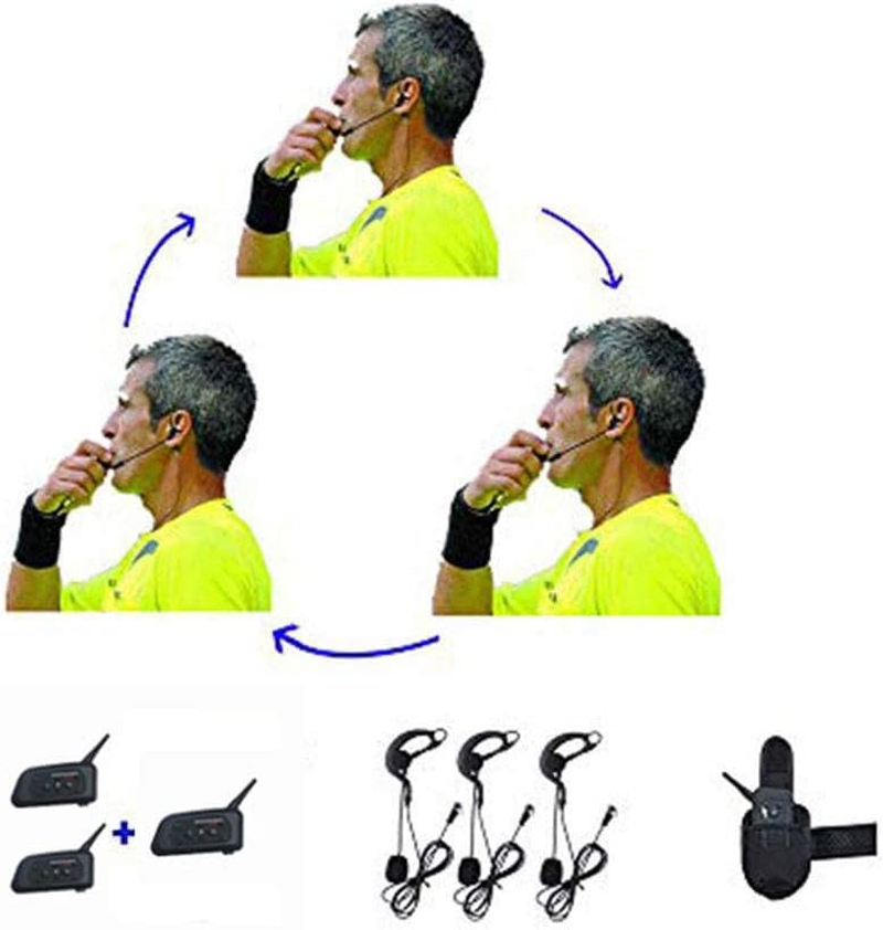 Maxquall Referee Headset Earphone 3Pcs Professional V6 V4 FBIM Full Duplex Two-Way Football Referee Coach Judger Arbitration Earhook Earpiece Soccer Headset image number 3