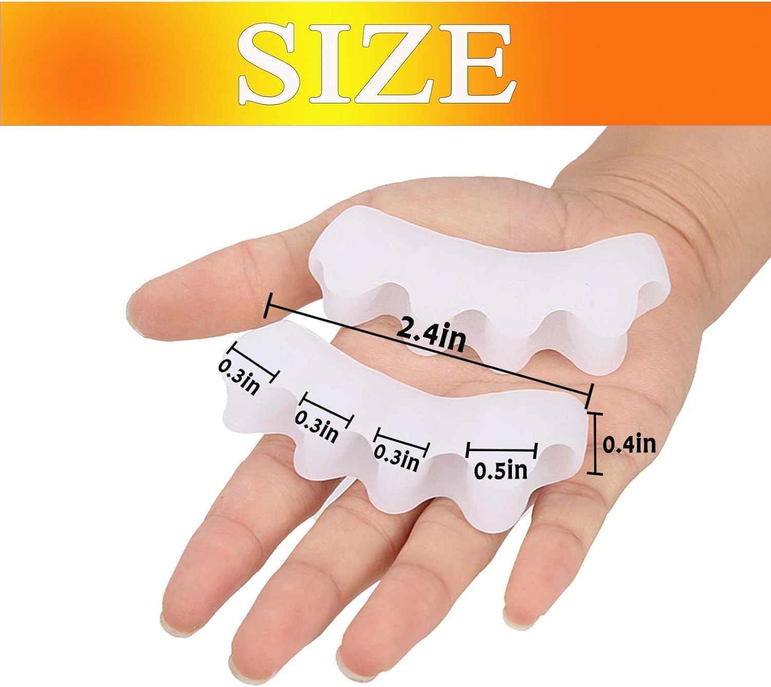 Toe Separators & Spacers,Use for Health & Beauty Pedicures,Hammer Toes, Claw Toes & Other Foot Conditions,Pedicures for Kids (White, 1 Pair) image number 4