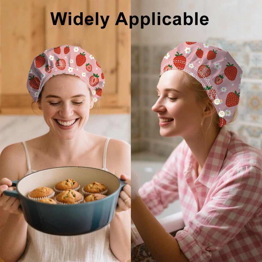 Scrub Caps with 4 Buttons Adjustable Nursing Working Caps with Sweatband Resilient Surgical Hat Hair Cover for Work image number 6