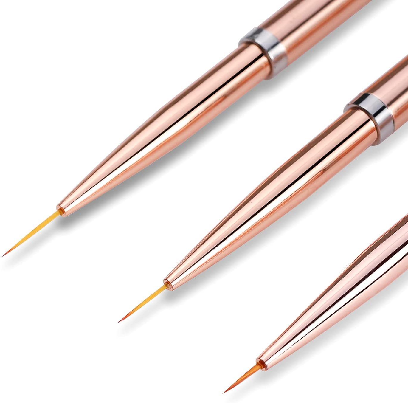 Nail Brushes, Pack of 3 Nail Art Liner Brushes, Nail Design Brush, Striped, Thin, Long Pen, Extremely Fine Bristles for DIY Nail Art, Salon and Home Use (7 Mm/9 Mm/11 Mm) image number 1