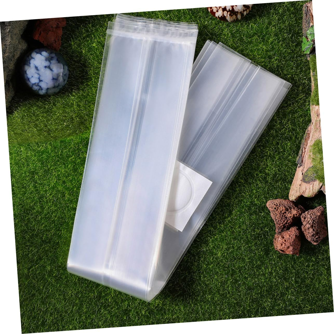 TOBBOMEY 50Pcs Mushroom Grow Bags for Cultivation Durable Grain Spawn Bags Space-Efficient Design for Indoor Gardening Greenhouses Home Hobbies