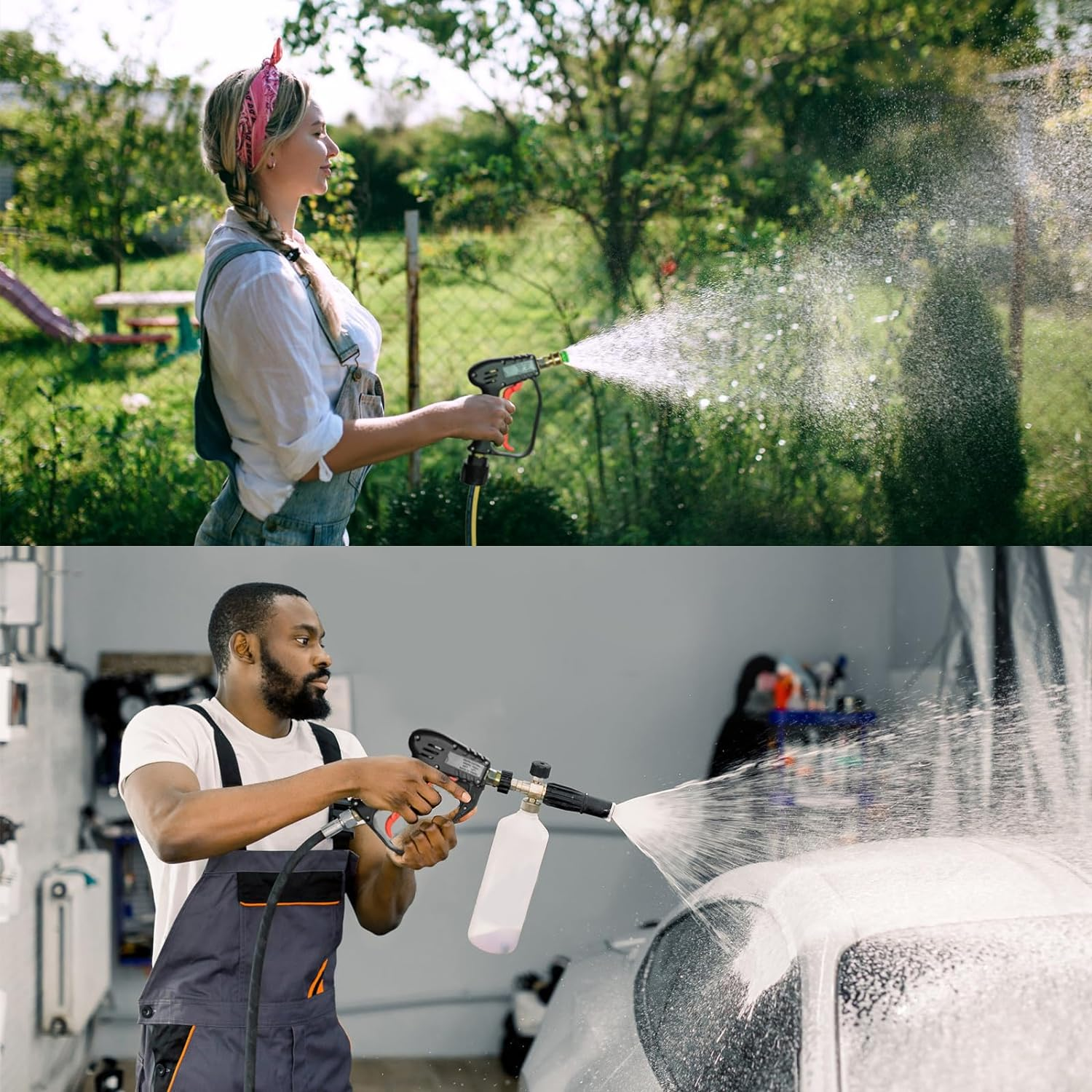 AUPETEK High Pressure Washer Short Gun 4000 Psi/280Bar with 5 Pack Spray Nozzle Tip & High-Pressure Hose Connector for Karcher Washer and M22 14MM Fitting Washer for Car Washer Cleaning Tool image number 2