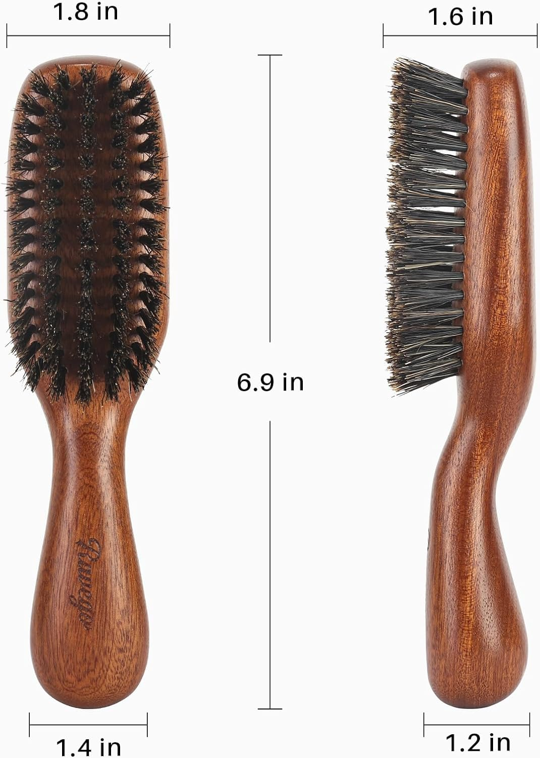 Hair Brush for Men- Slick Back Hair Brush - Boar Bristles Brush for Fine Thin Medium Hair, Nature Boar Hairbrush for Beard Styling image number 1