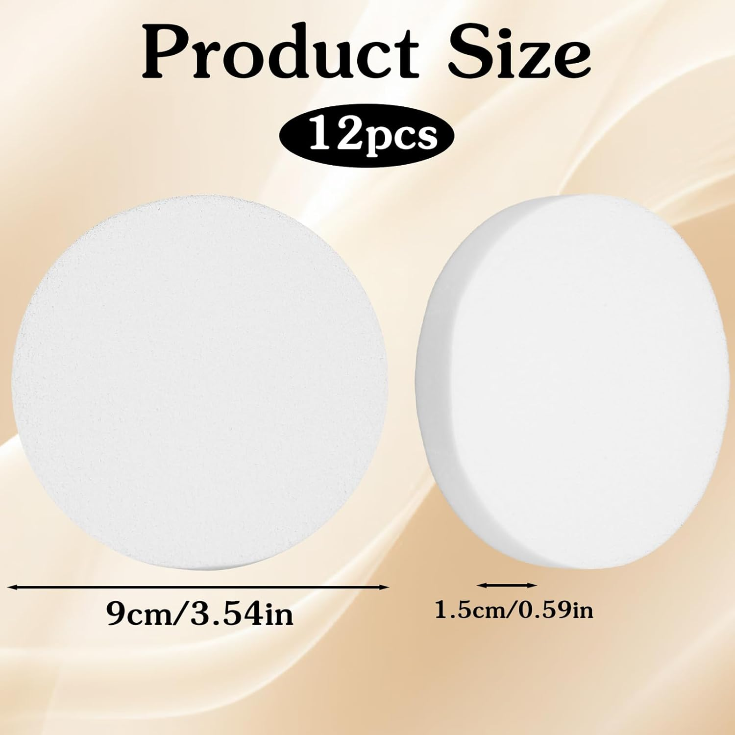 Pack of 12 Make up Sponges round Powder Puff Sponge Face Sponges Wash Applicator Face Paint Sponge for Face Eyes Cosmetics Liquid Foundation Powder Foundation (9 Cm) image number 6