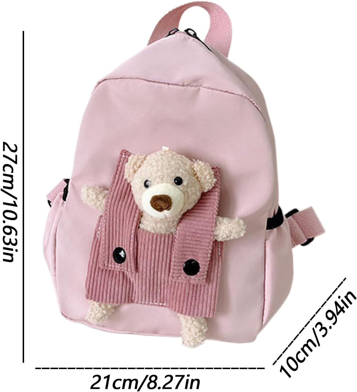 Bear Backpack | Kindergarten Backpack,3D Bear Design Spacious Interior Knapsack for Students Preschool Girls Boys Daily Commute Trips Camping - Pink image number 2