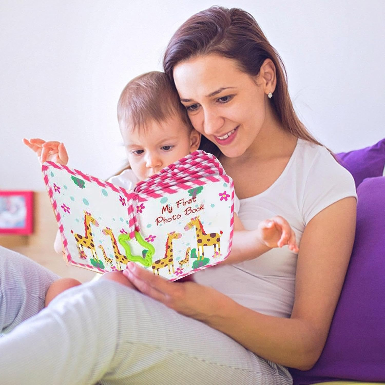 My Firsts Family Photo Album - Soft Cloth Book for Babies, Baby Record Album, First Photo Album for Baby Boys Girls Shower Parties image number 2