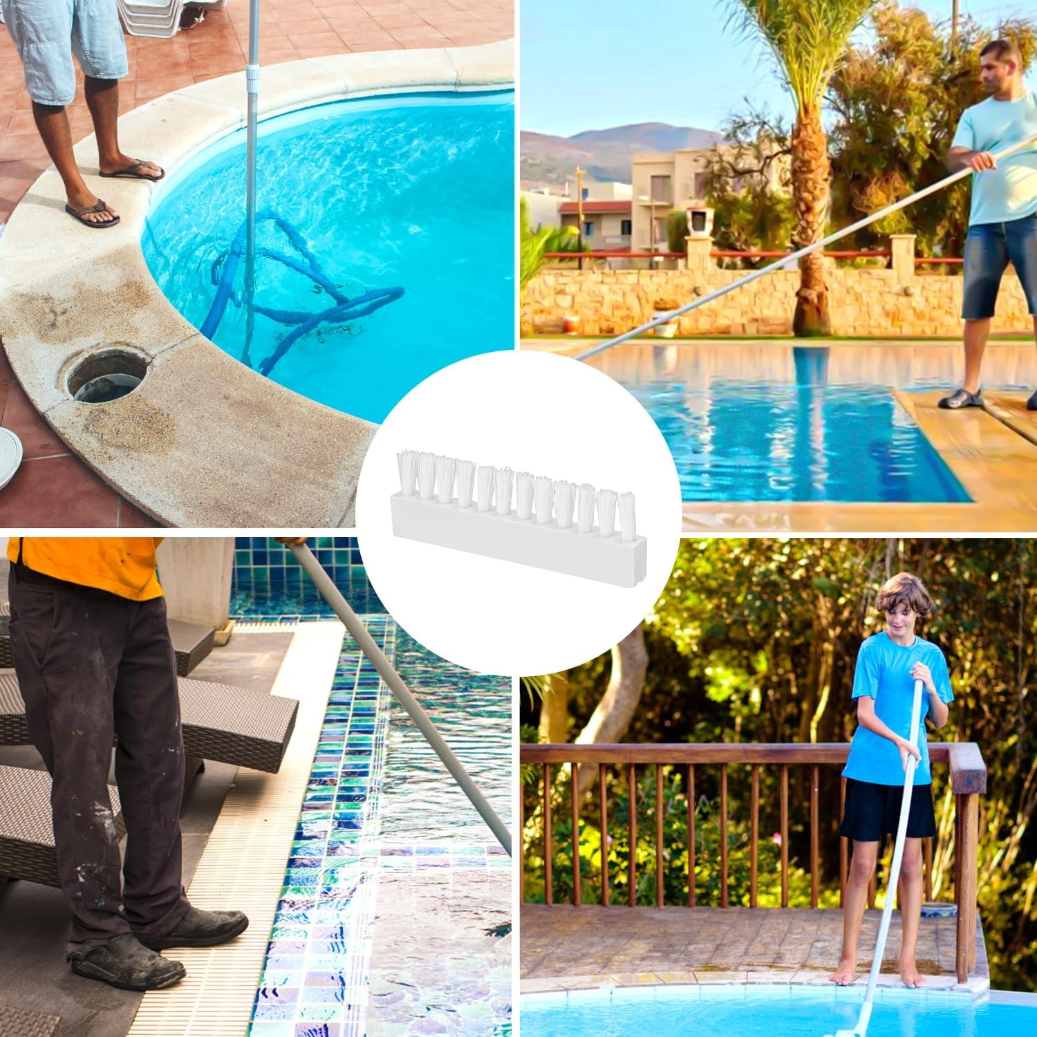 7Pcs Pool Vacuum Head Replacement Brushes, 3.15X0.98In Pool Cleaning Tools Plastic Universal Fit Pool Replacement Parts for Pool Vacuum Head Attachment