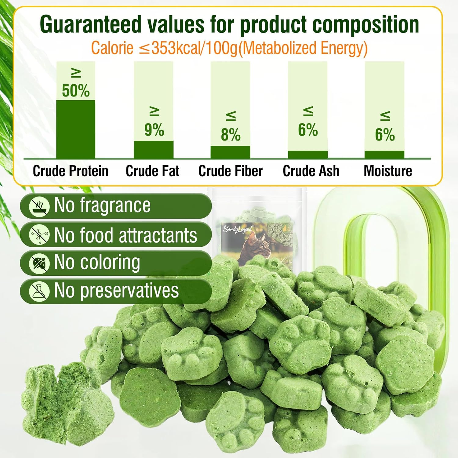 Cat Grass Teething Sticks, 50G Edible Freezed Drying Cat Grass Treats, Cats Snack for Hairball Removal and Dental Care image number 6