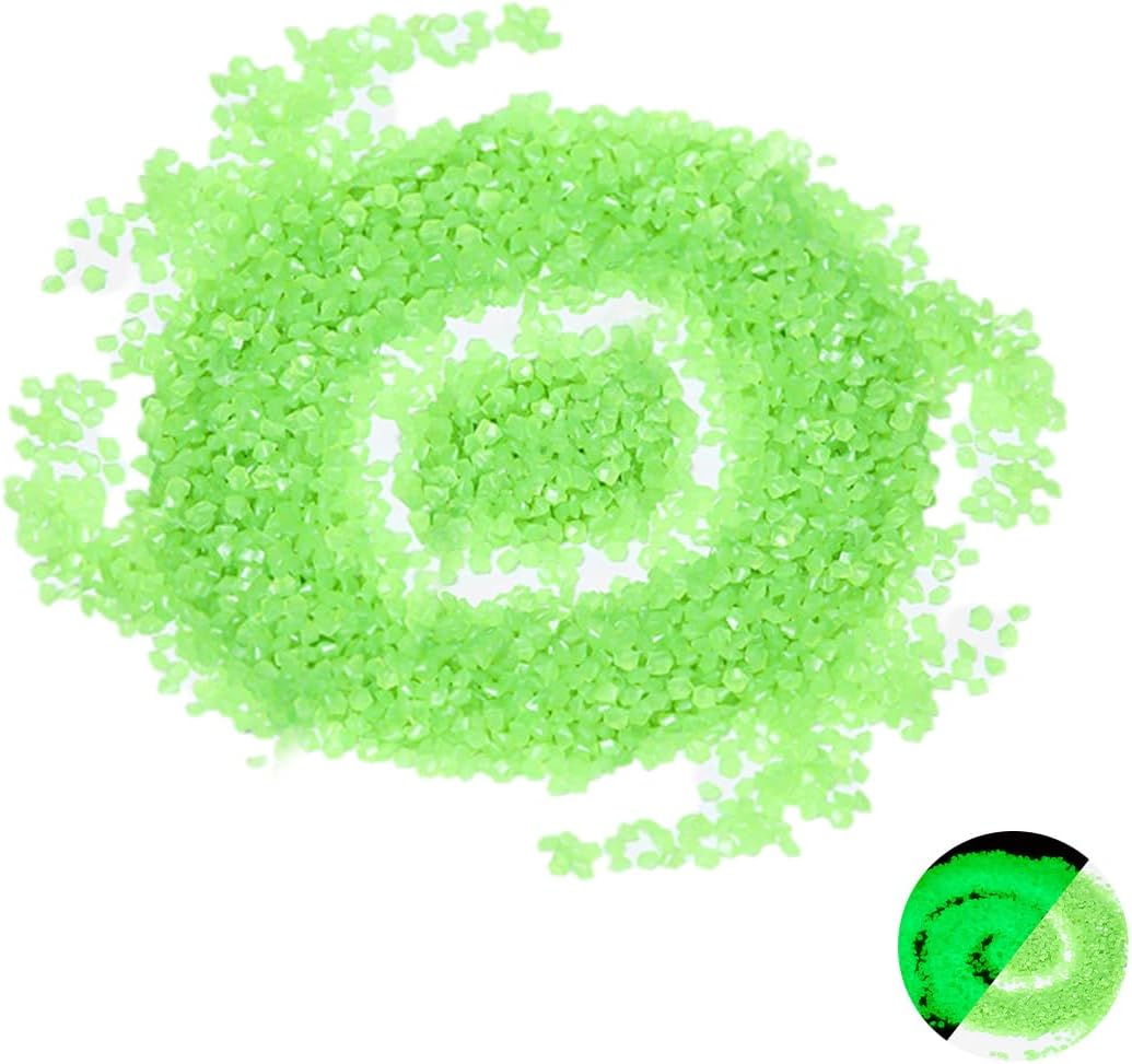 250G Pack Glow-In-The-Dark Luminous Sand Particles - Fluorescent Micro Landscape Gravel for Aquariums and Decorations, 3-5Mm, Natural Resin
