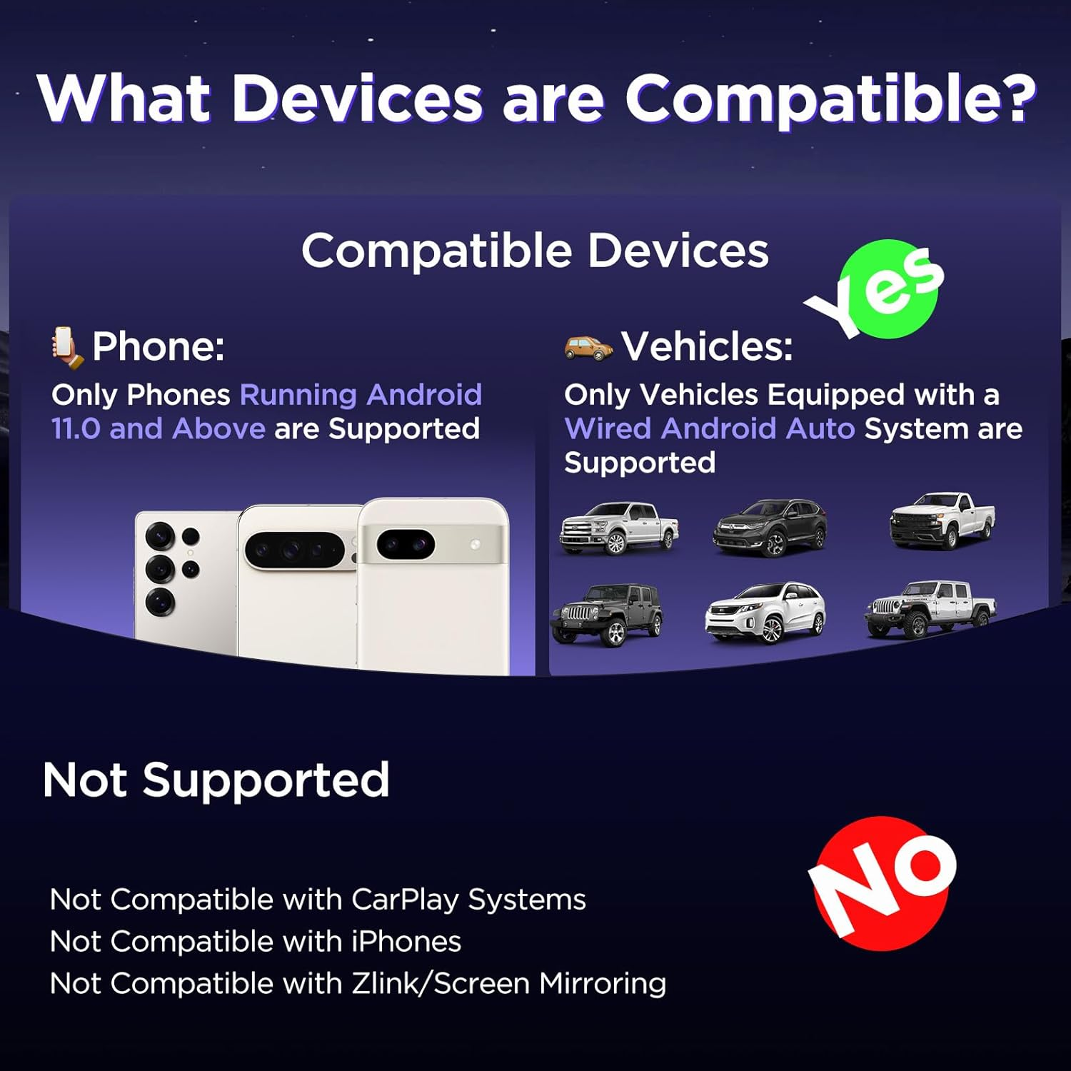 MSXTTLY Mini Android Auto Wireless Adapter Support Youtube, for Car USB Small Dongle Plug & Play, for Car Models 2017 above with Wired Androidauto, Only for Android Phones Version 11 Above, Deep Black image number 2