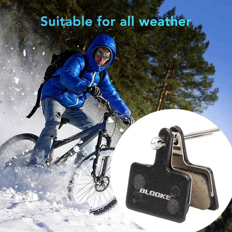 4 Pairs High-Performance Bicycle Disc Brake Pads for Shimano - Semi Metal & Copper, Compact & Durable, with Spring Clips & Bolts, Ideal for Mountain Bikes, Mechanical/Hydraulic Brakes image number 3