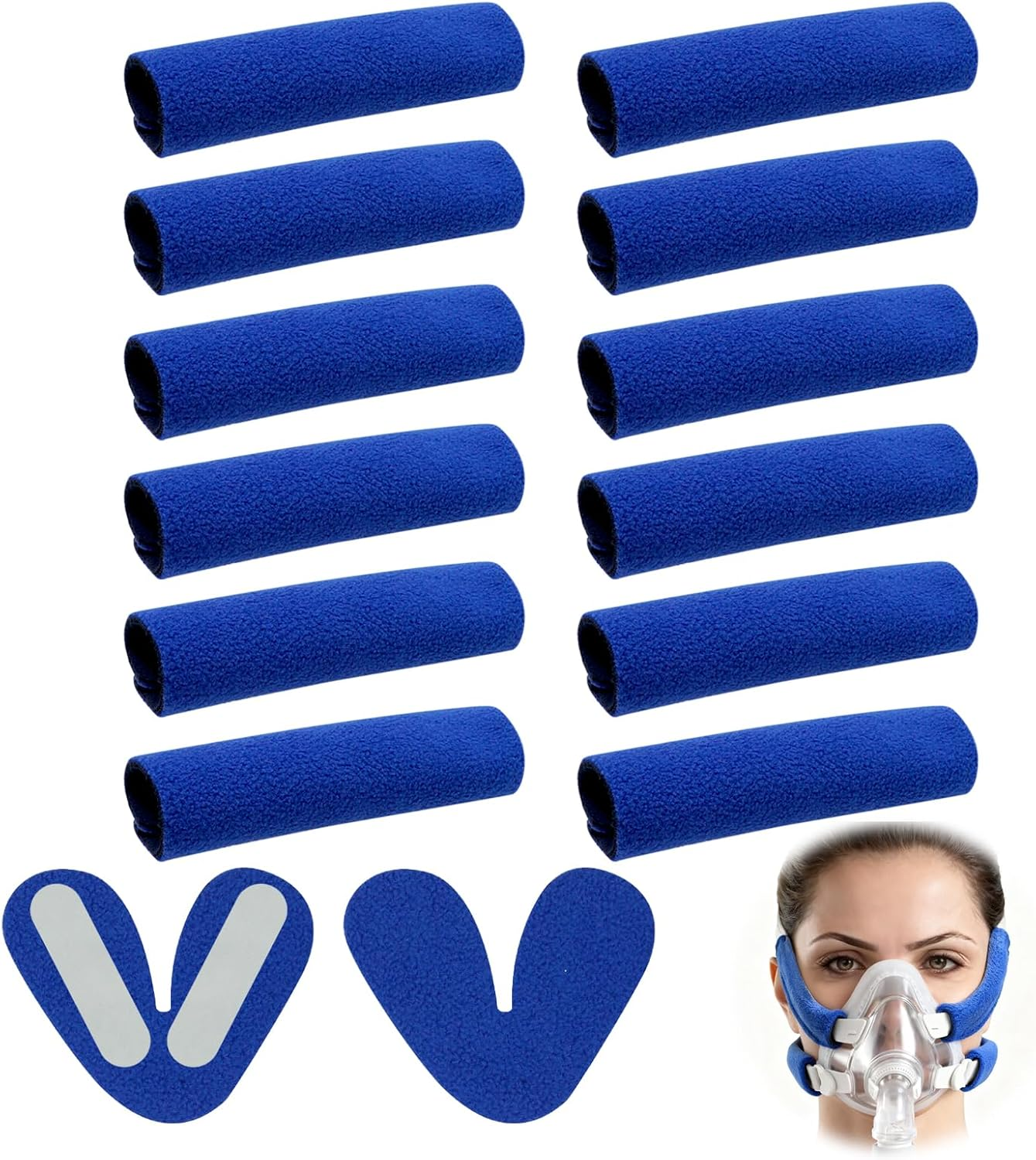 14 Pcs CPAP Mask Frame Covers, CPAP Headgear Strap Covers, Universal Anti-Slip Pad, Comfortable Face Cushion, Reduce Pressure Marks Protect Skin, Reusable Washable Sleep Accessories image number 1
