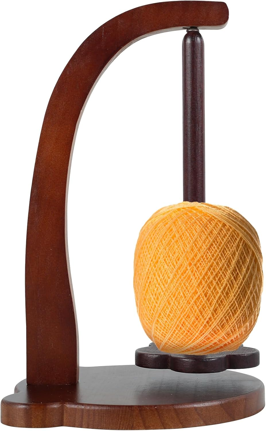Wooden Yarn Spinner, Yarn Holder for Knitting and Crocheting, Sewing Spindle Thread Holder for Crochet Well, Girls, Women (Vintage Color)