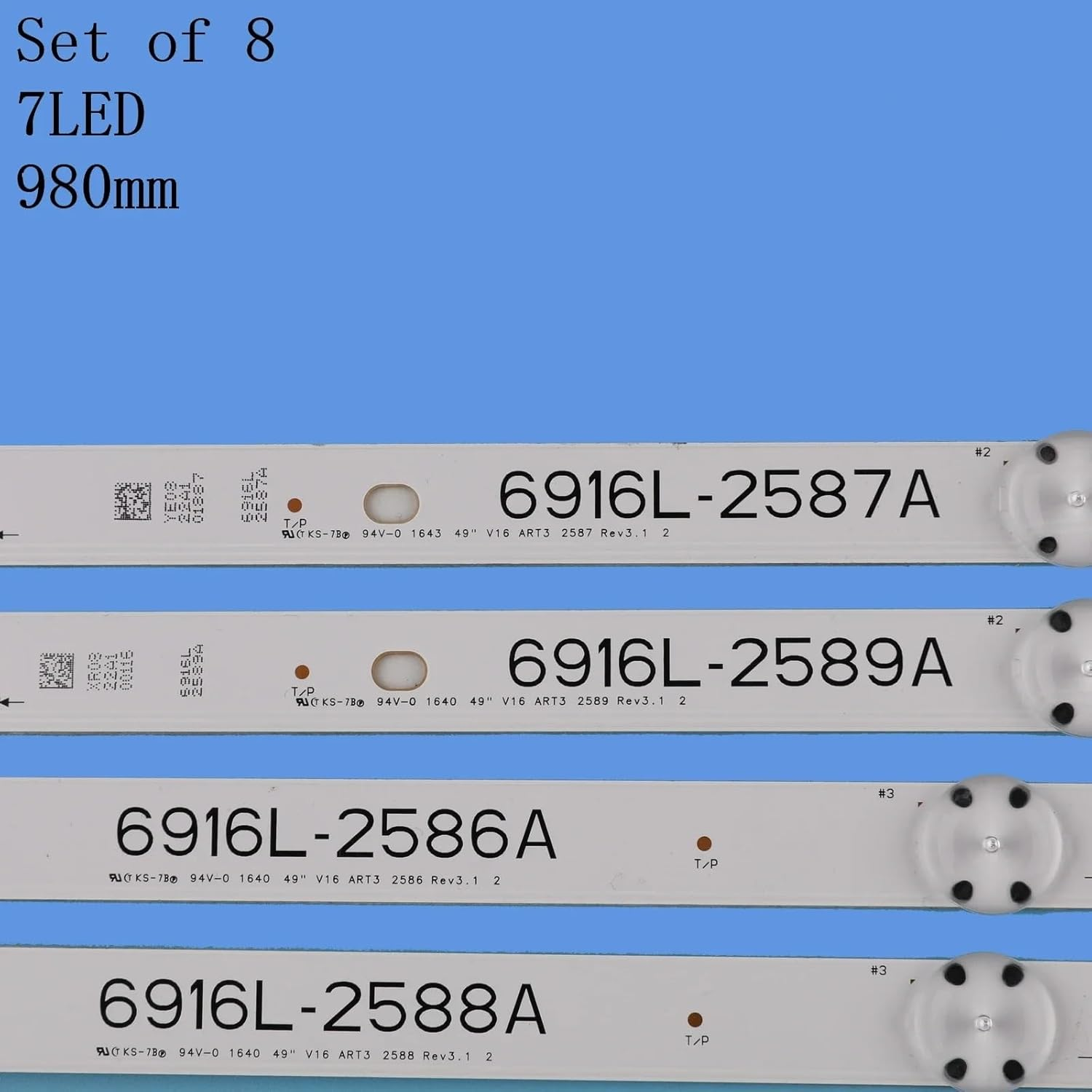 ALMVIS LED Backlight Strip Fit for LG 49LW540S 49LH630V LC490DUE 49LH604V 6916L-2586A 2587A 2588A 2589A 49 V16 ART3 49LH615V 49LH6420 LED TV Light image number 3