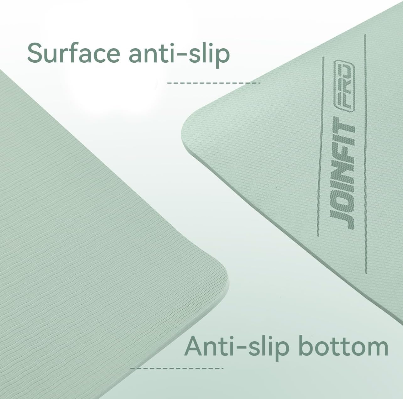 TPE Yoga Mat, Extra Thick Exercise Mats 6Mm Workout Mat for Home Gym, Green Non-Slip, High-Density Eco Friendly Mats Ideal for Yoga, Pilates, Exercise