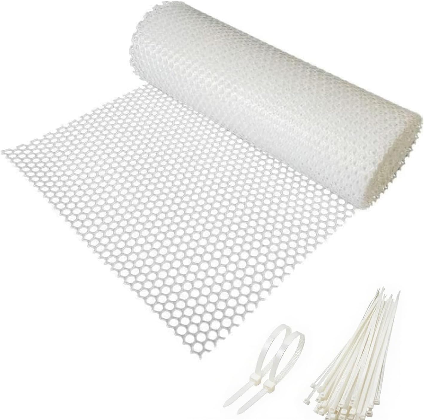 Yharnamite 40 X 300Cm Plastic Wire Mesh Fence Roll with 50 Pcs Fixed Straps, Durable Chicken Wire Mesh for Poultry, Dog, Rabbit, Heavy Duty Plastic Fencing Netting for Garden, Yard Protection (Black)