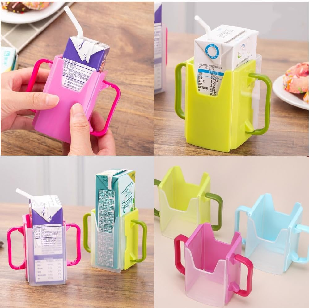 3 Pcs Milk Carton Holder, Squeeze Proof Pouch for Toddler, Adjustable and Portable Juice Bag for Kids image number 4