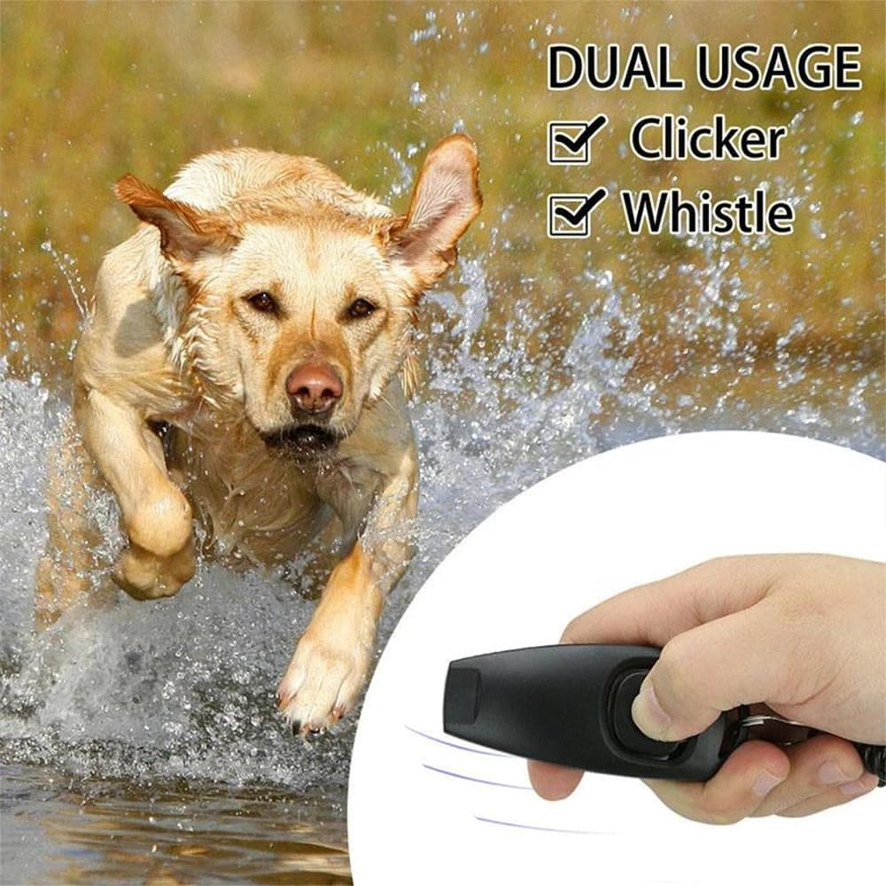 Pet Barking Combo Obedience Puppy Train Skills Dog Training Whistle Clicker Stop Black - Green image number 4
