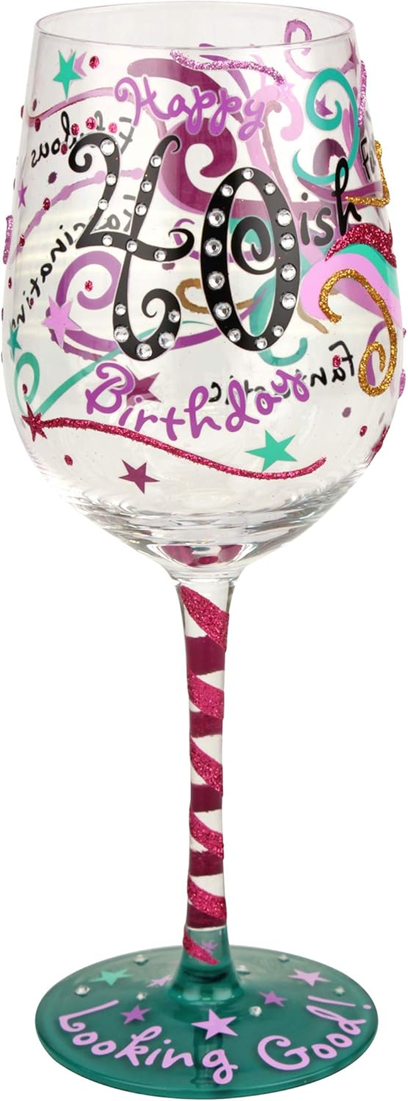 TOP SHELF 3779A 40-Ish Birthday Wine Glass &ndash; Gift Ideas for Wine Enthusiasts