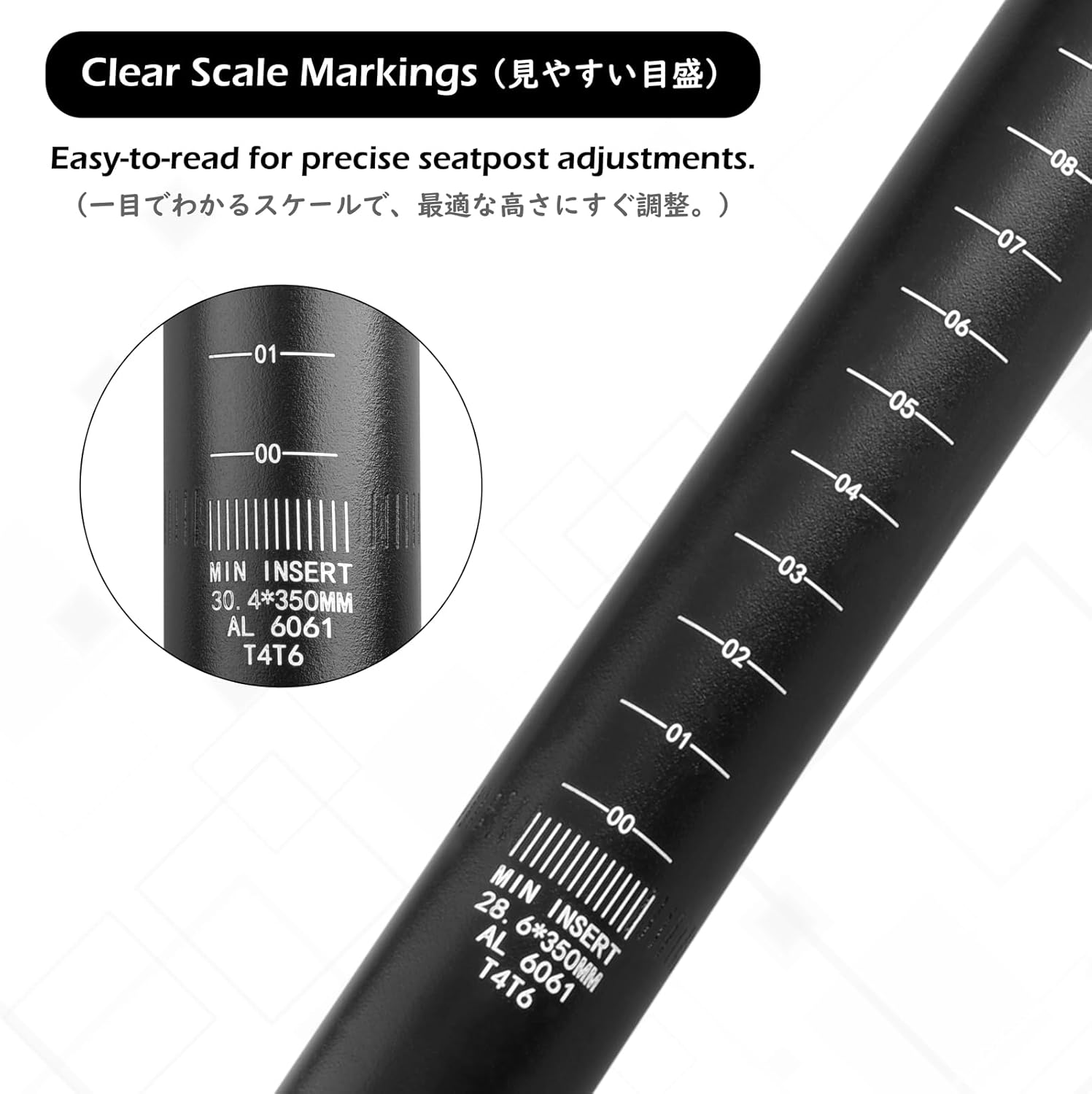 TRIWONDER Bike Seat Post 25.4Mm 27.2Mm 28.6Mm 30.4Mm 30.8Mm 31.6Mm Aluminum 350Mm Length Alloy Saddle Pole Bike Seatpost Seat Tube Bicycle Seat Post