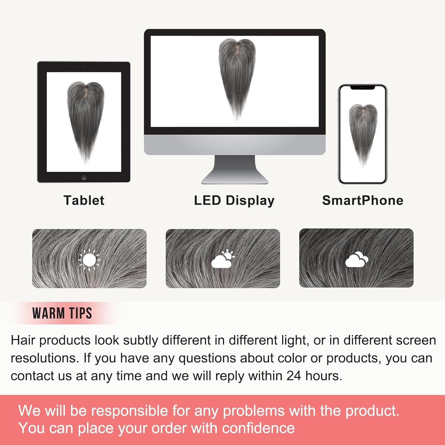 Flufymooz Real Human Hair Toppers for Women, 10 Inch Clip in Bangs 100％ Human Hair Toppers for Thinning Hair, Cover Hair Topper Hair Pieces with 150% Density Silk Base-Silver Gray with Brown Mixed