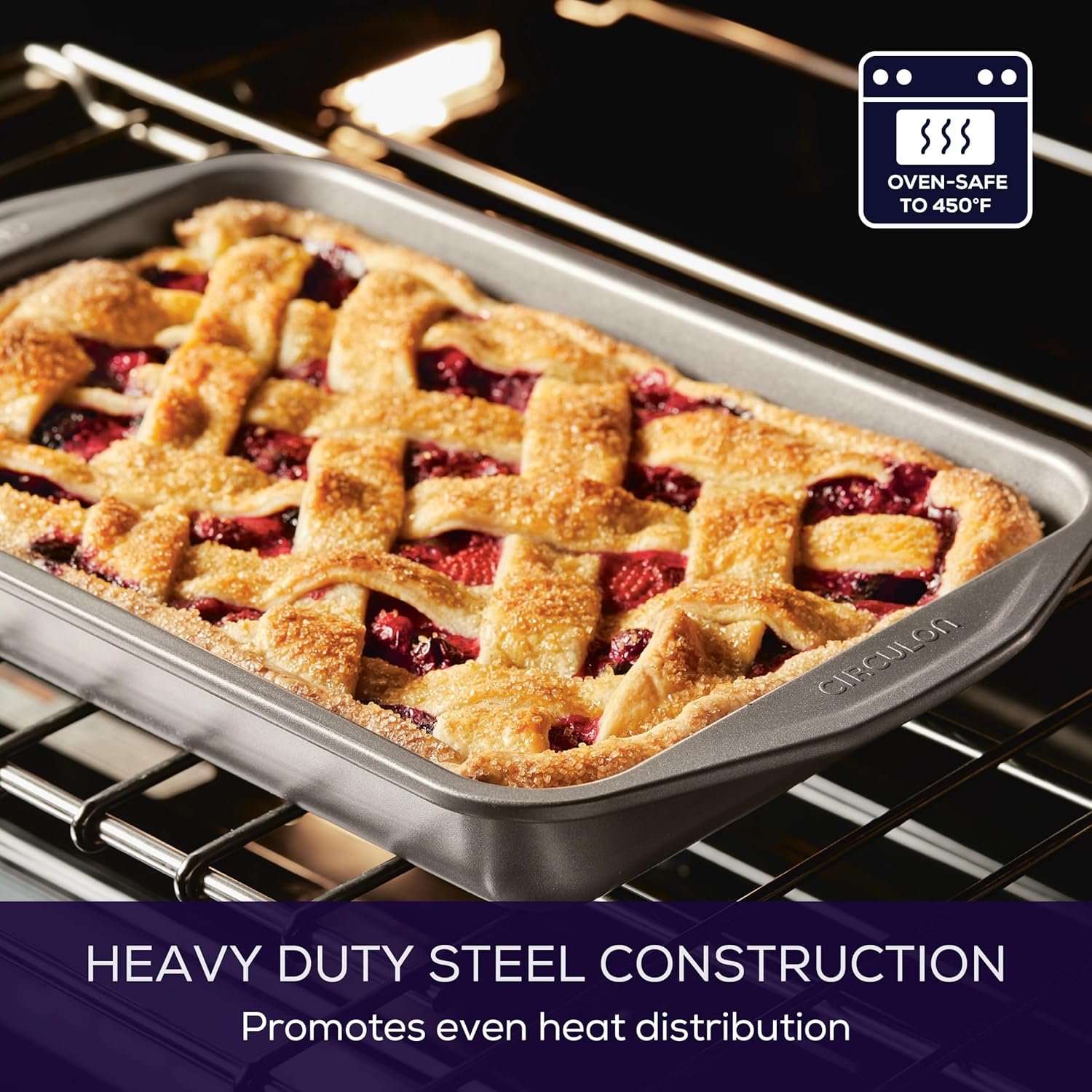 Circulon Nonstick Bakeware 9-Inch-By-13-Inch Rectangular Cake Pan with Lid image number 3