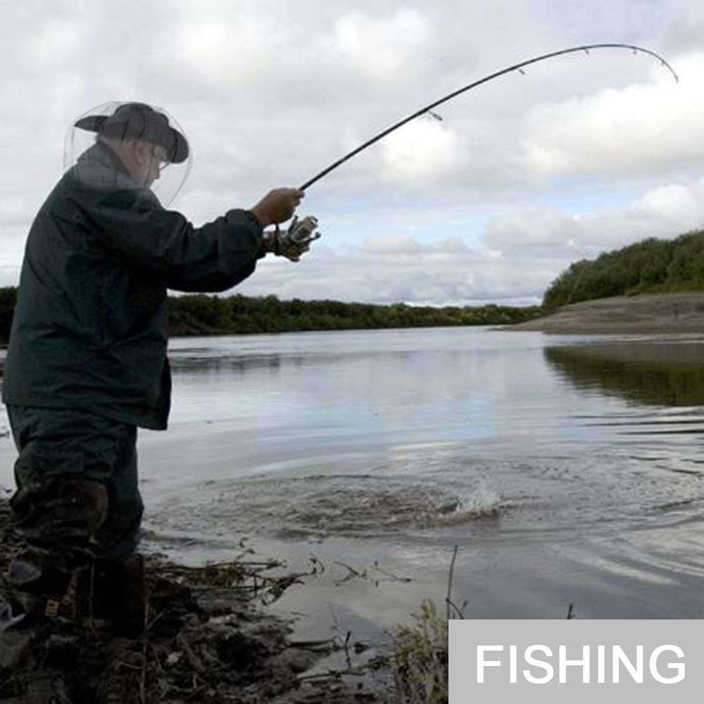 Cinvo Head Net Hat Bug Netting for Bugs, No See Ums, Insects, Gnats & Biting Midges - Spacious Net Room Works over Most Hats - Comes with Free Stock Pouches - Khaki - Grey image number 2