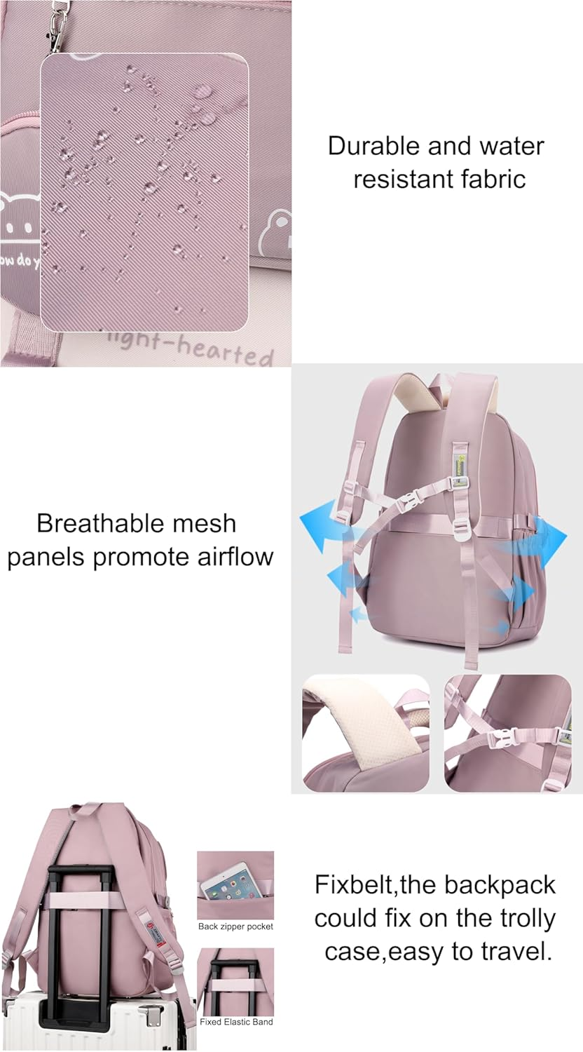 Sellerfun High-Capacity Stylish School Backpack for Middle School Girls Casual Daypack for School Trip Outdoor image number 1