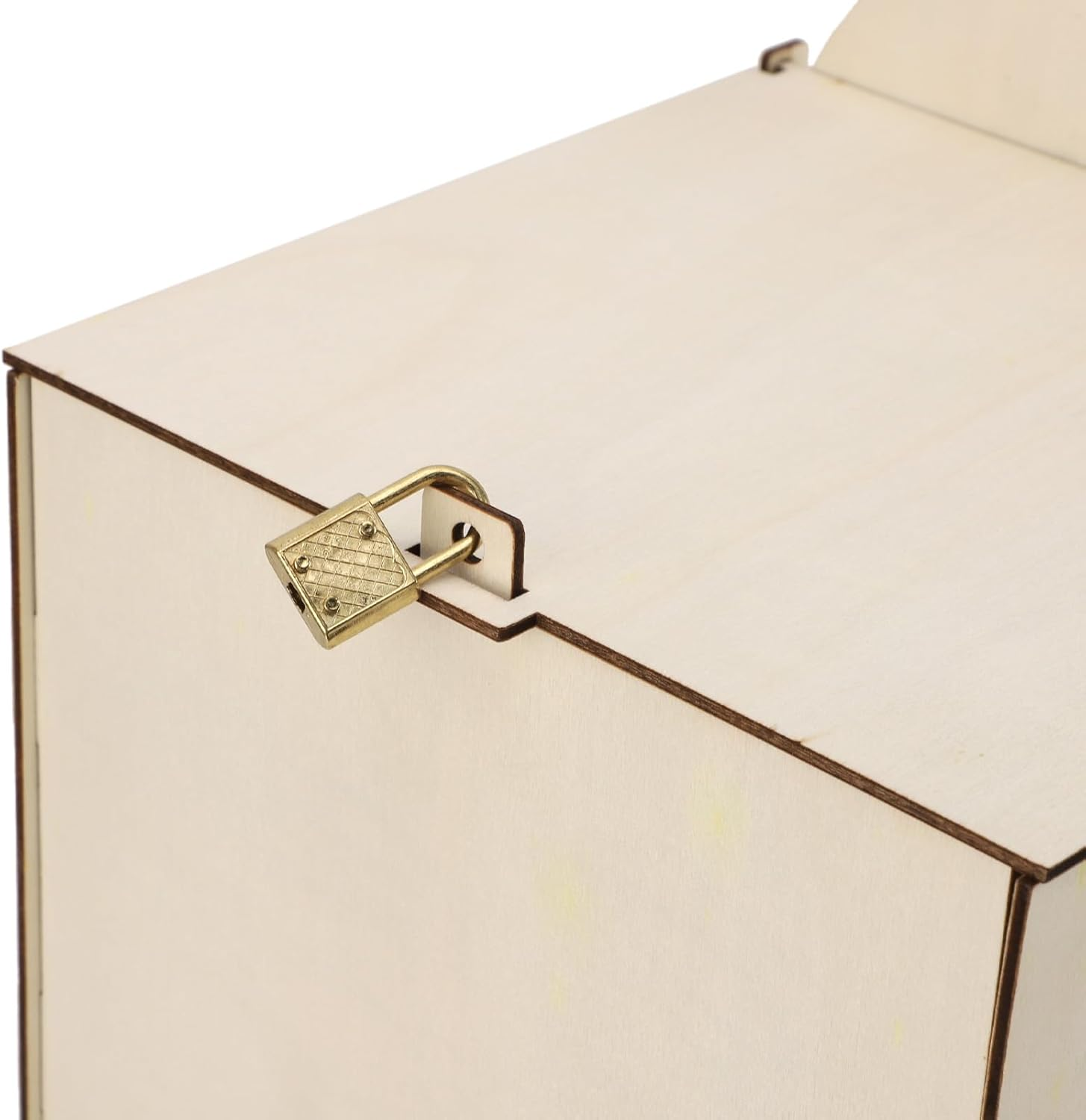 Wooden Wedding Mailbox, DIY Wooden Wedding Mailbox Post Box Postal Style Multifunctional Handmade with Lock for Parties (JM01617) image number 3