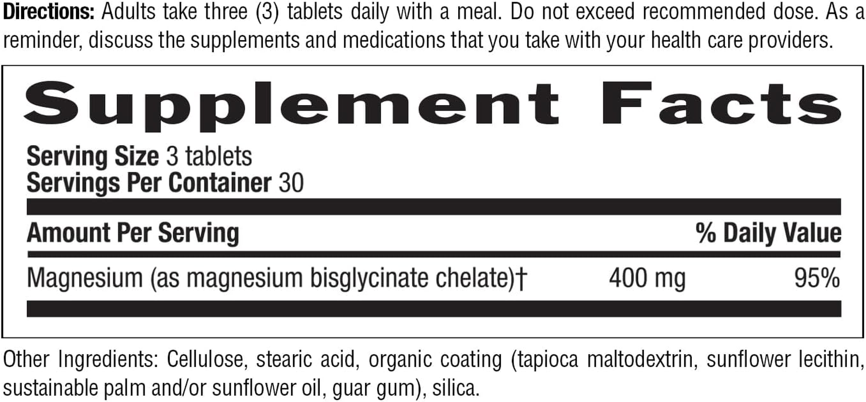 Country Life - Chelated Magnesium Glycinate 400 Mg. - 90 Tablets image number 1