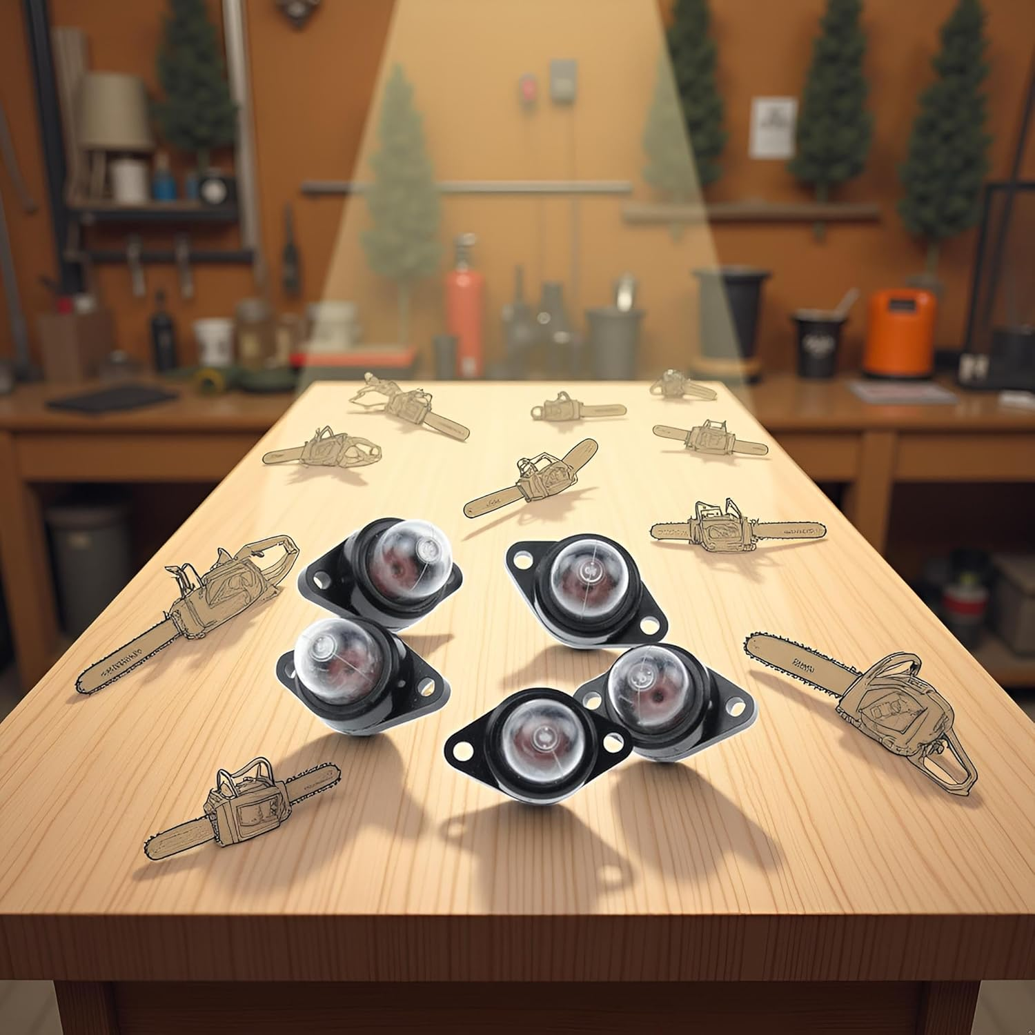 5Pcs Primer Bulb for Poulan Craftsman for Husqvarna Jonsered Mcculloch Partner, Chainsaw Parts and Accessories 530047213 530071835 W188-513 188-513-1 image number 5