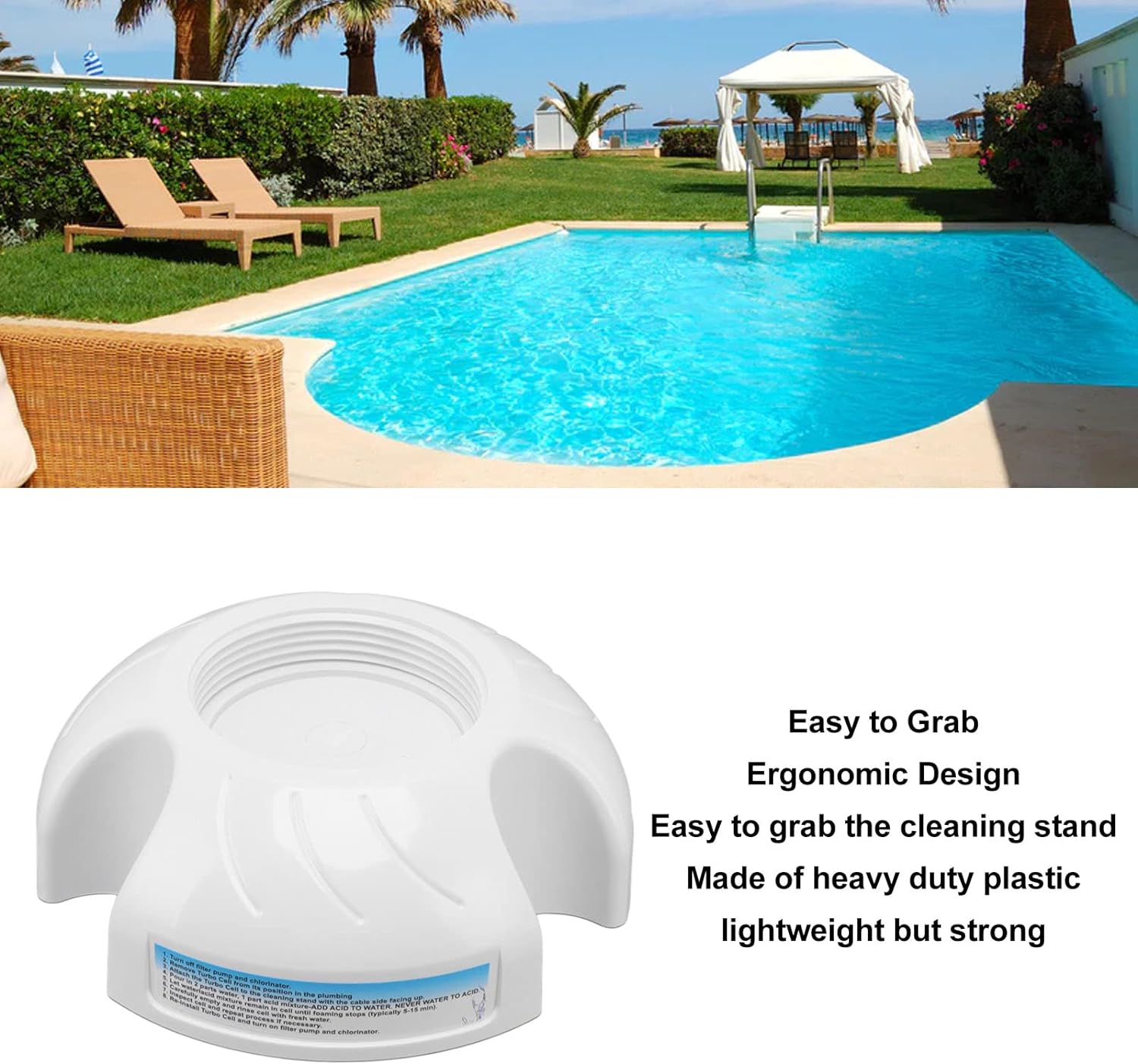 Pool Cleaning Stand, GLX CELLSTAND Replacement for Hayward Turbo Cells Washing Acid Cleaning Swimming Pool Salt Cell Cleaning Stand, Improving the Parts Lifespan image number 5